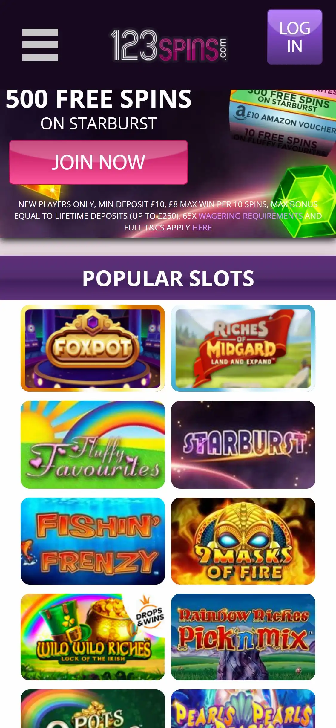 123 Spins Casino Mobile Review