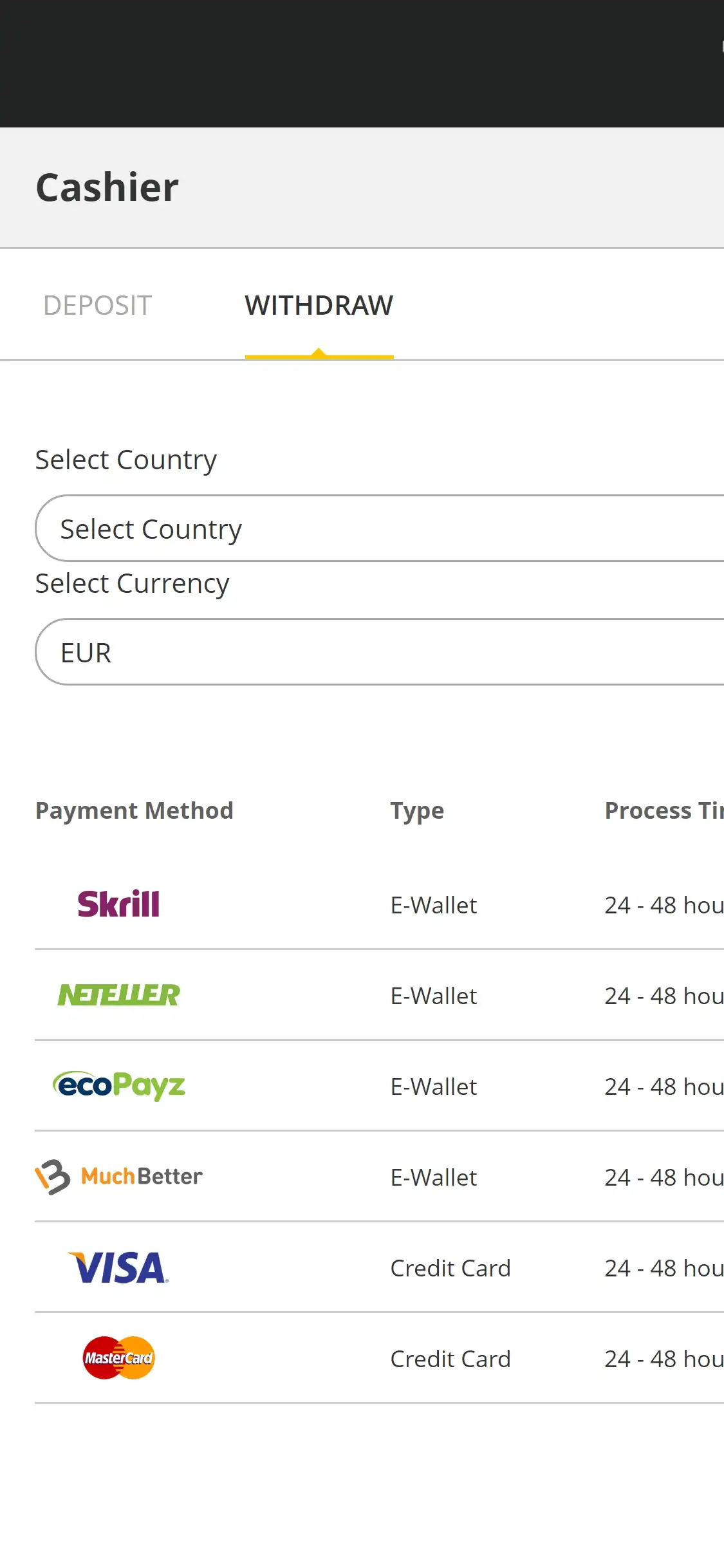 18Bet Casino Mobile Payment Methods Review