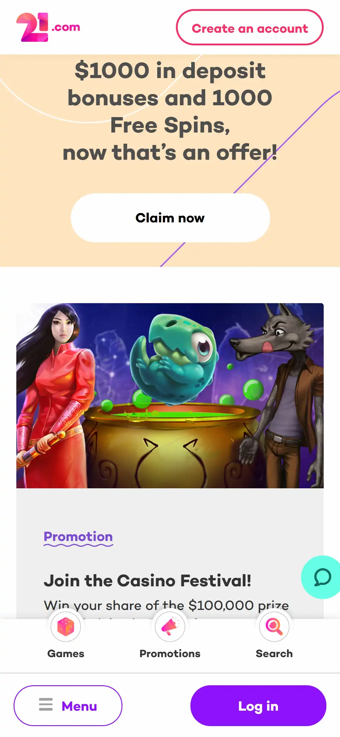 21.com Casino Mobile No Deposit Bonus Review