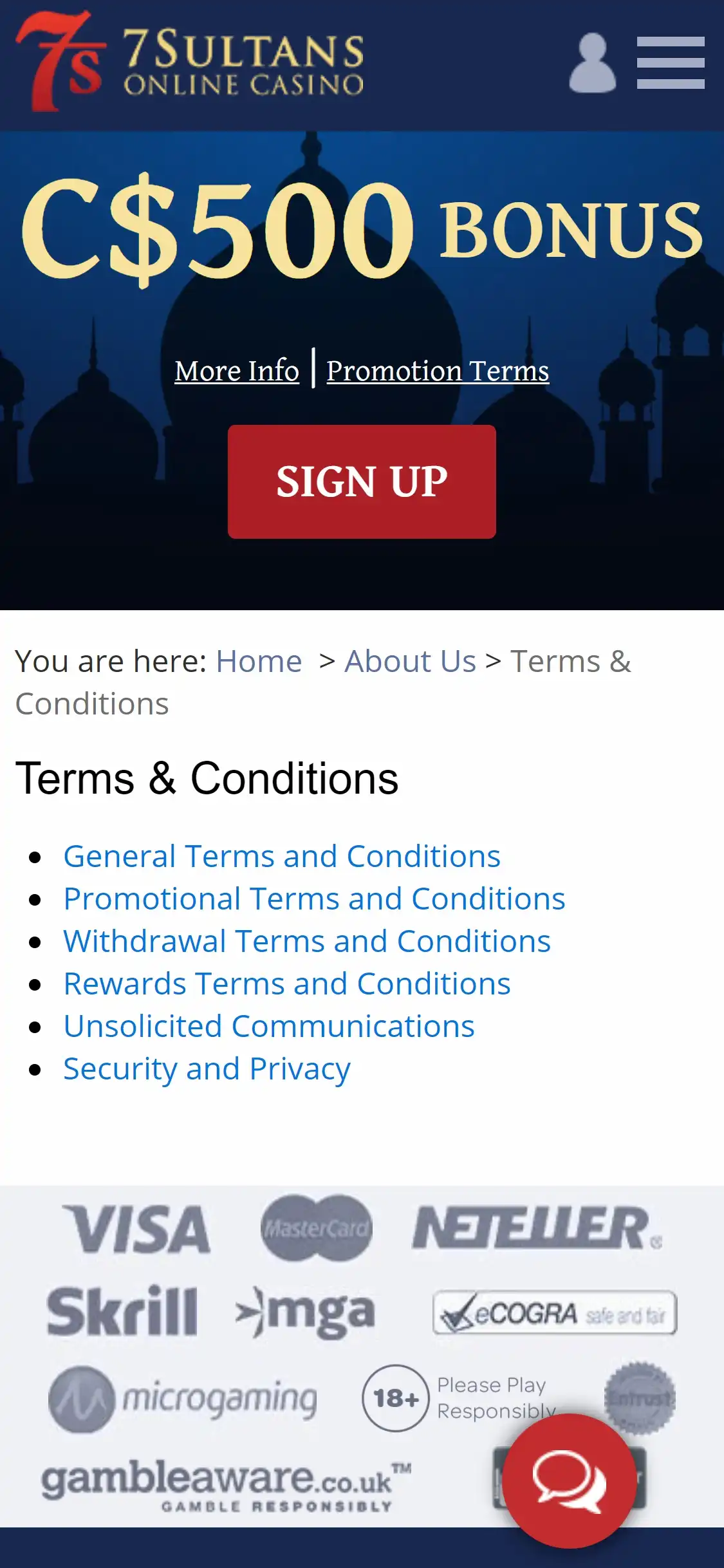 7Sultans Casino Mobile Support Review
