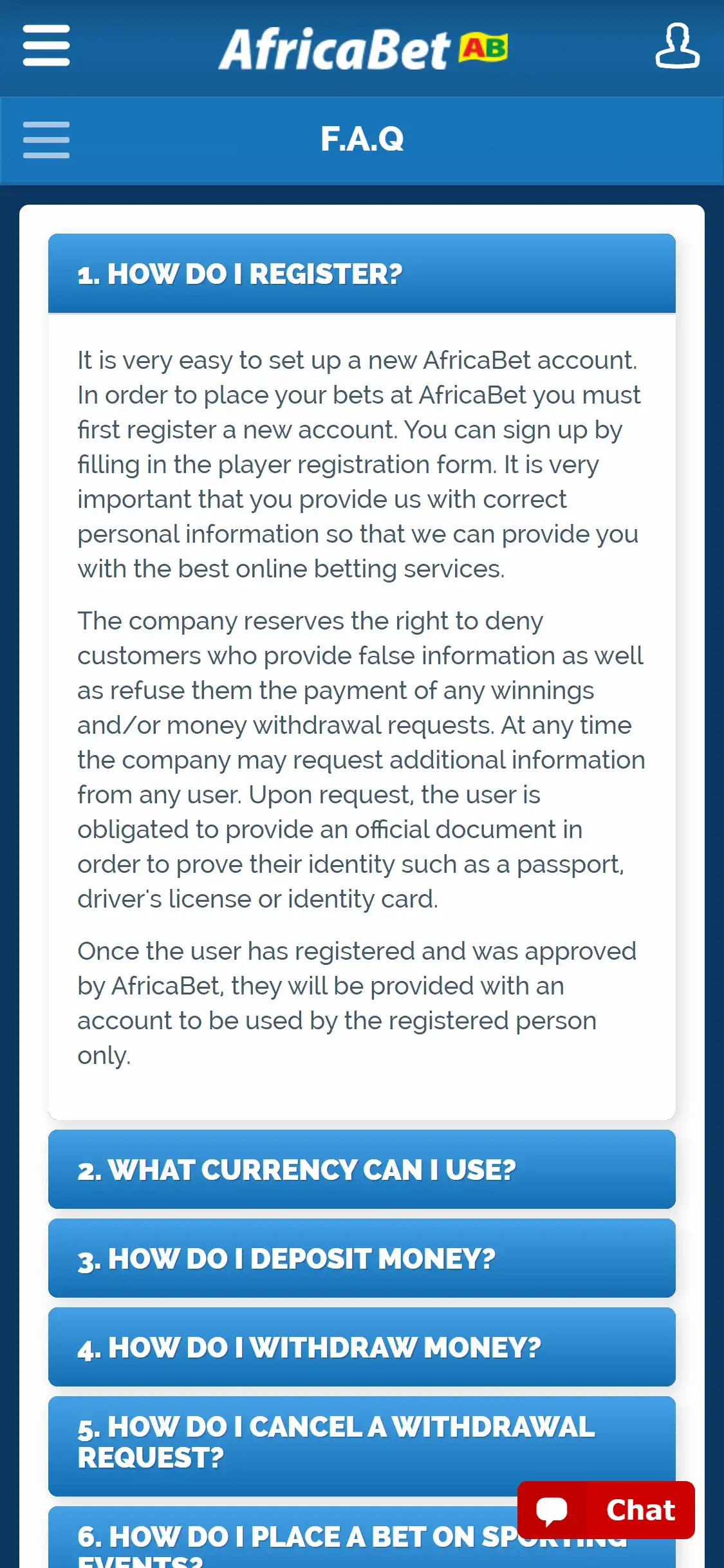 AfricaBet Casino Mobile Support Review