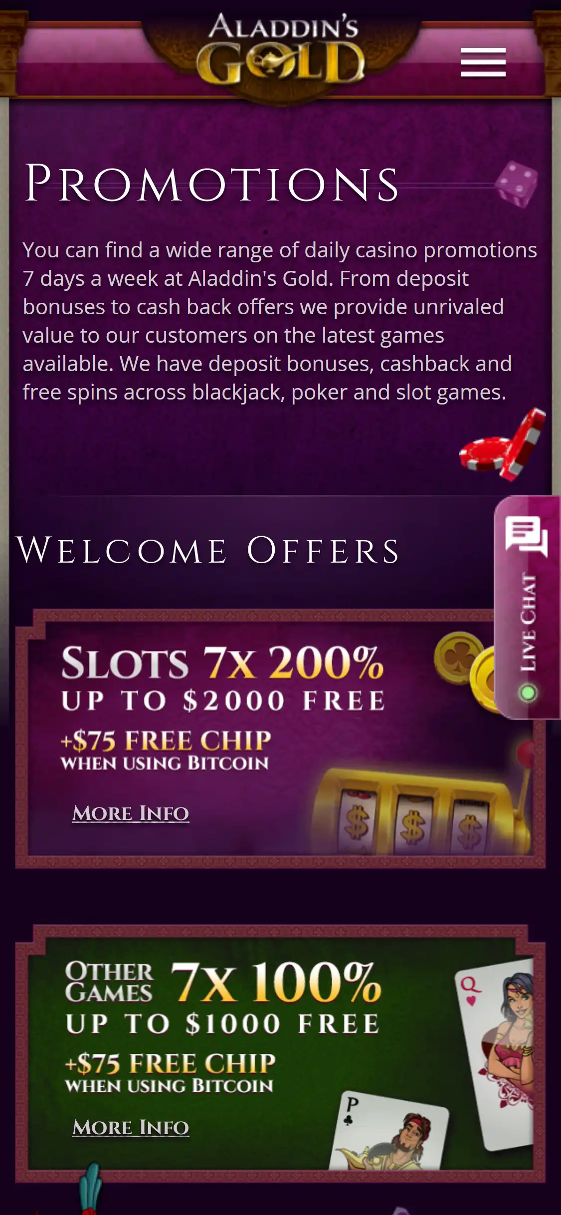 AladdinsGoldCasino Mobile No Deposit Bonus Review