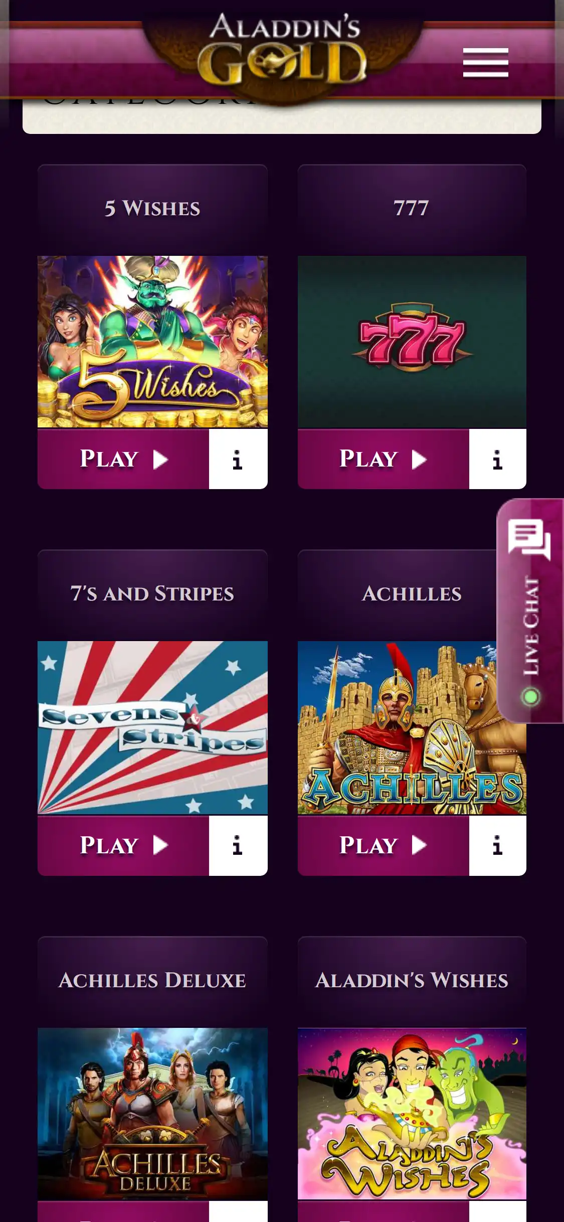 AladdinsGoldCasino Mobile Games Review