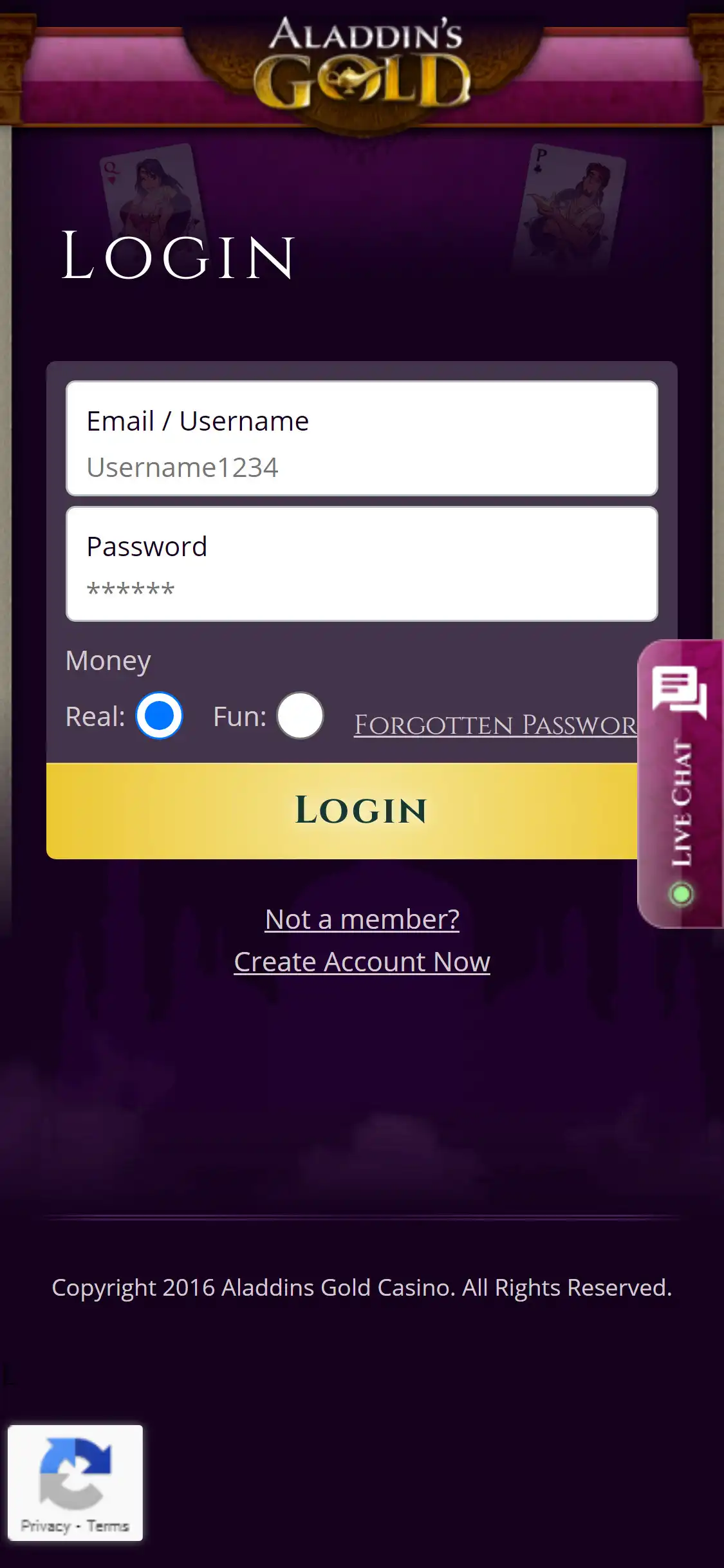 AladdinsGoldCasino Mobile Login Review