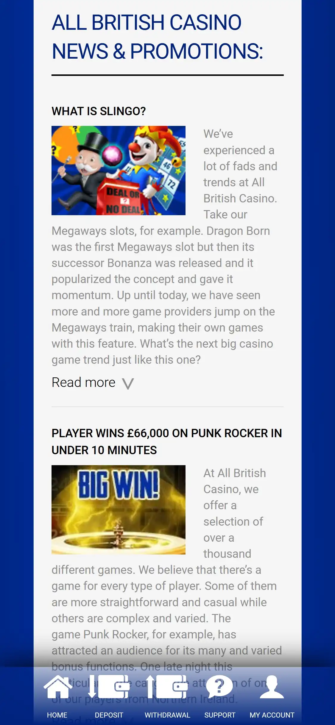 All British Casino Mobile No Deposit Bonus Review