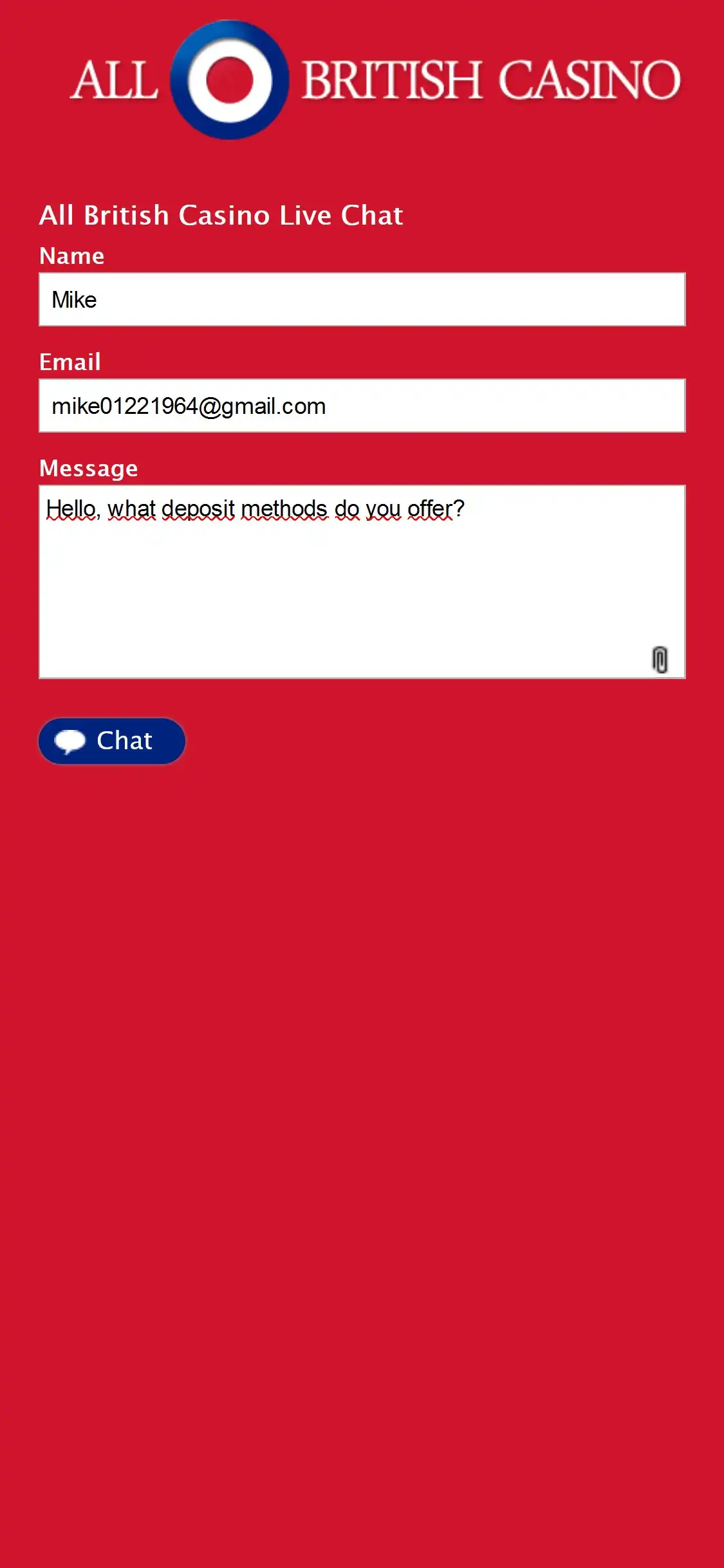 All British Casino Mobile Support Review