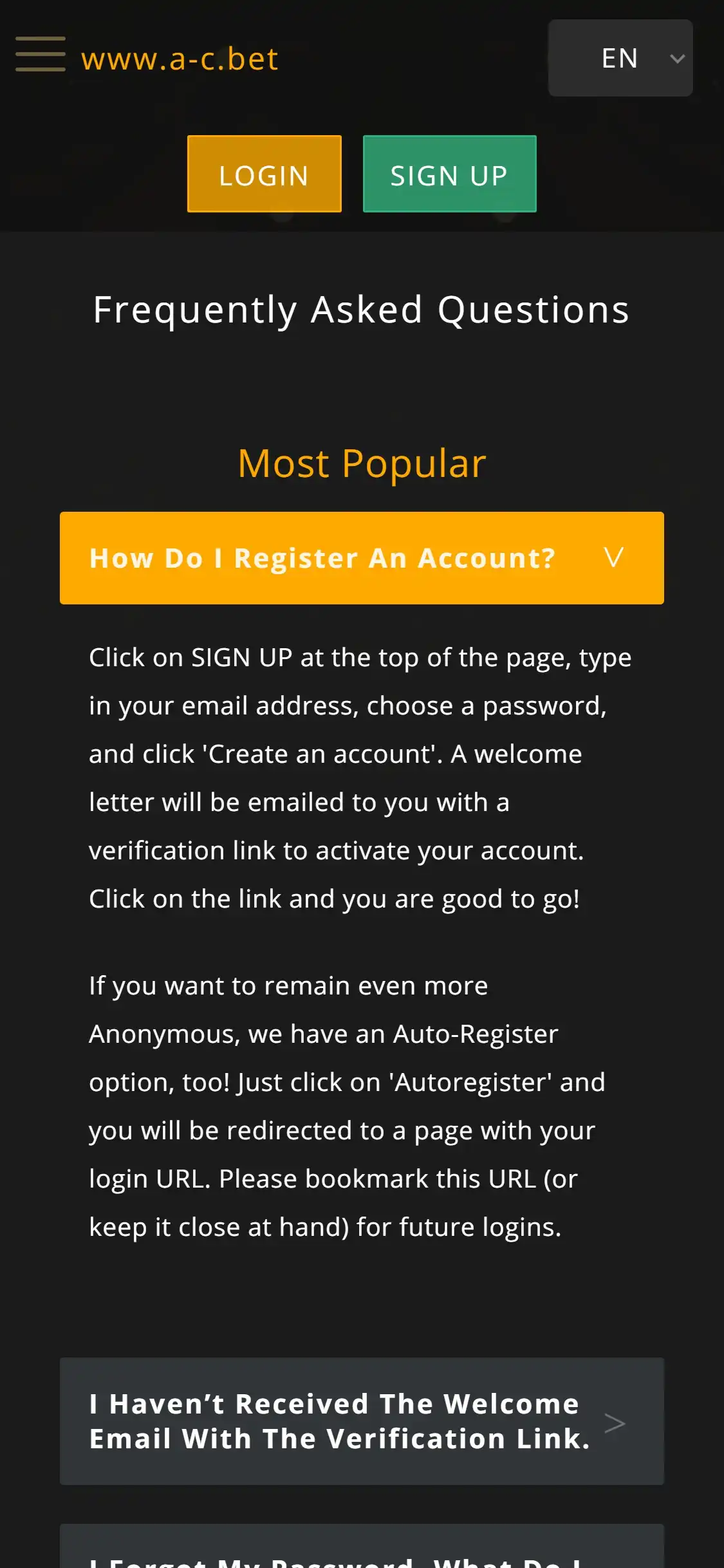 Anonymous Casino Mobile Support Review