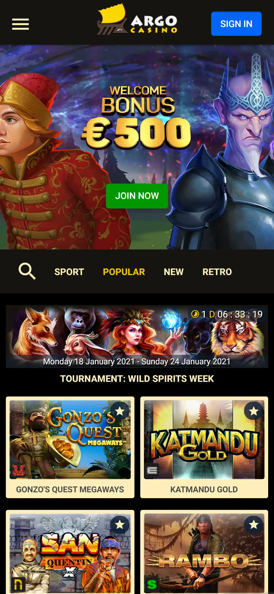 Argo Casino Mobile Review