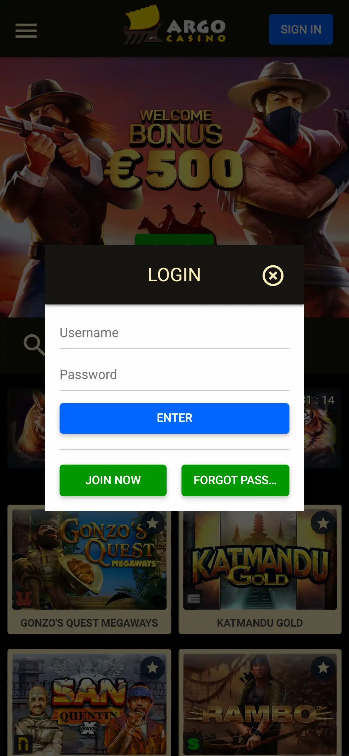 Argo Casino Mobile Login Review