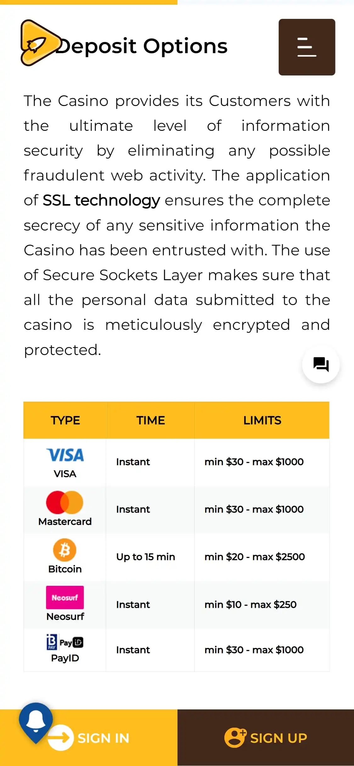 Aussieplay Casino Mobile Payment Methods Review