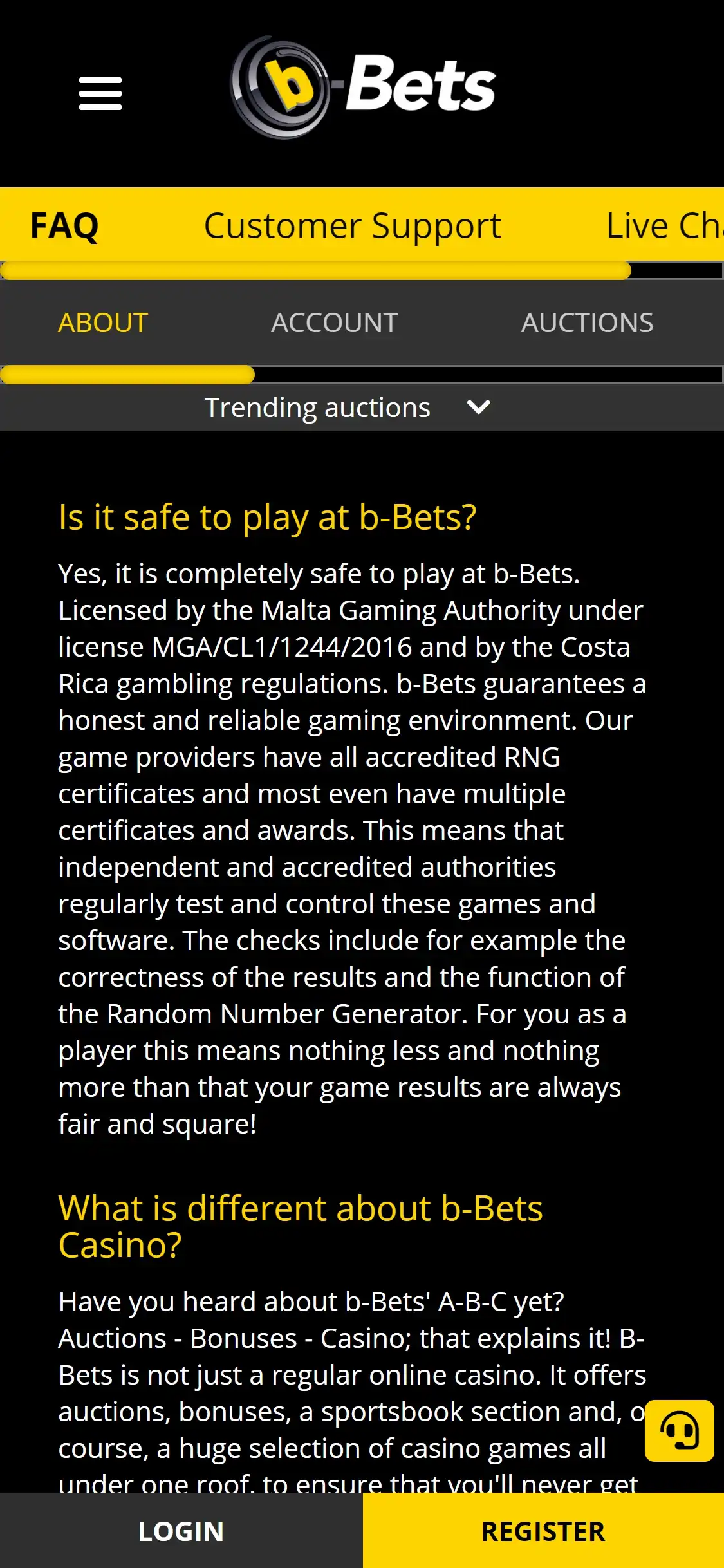 B-Bets Casino Mobile Support Review