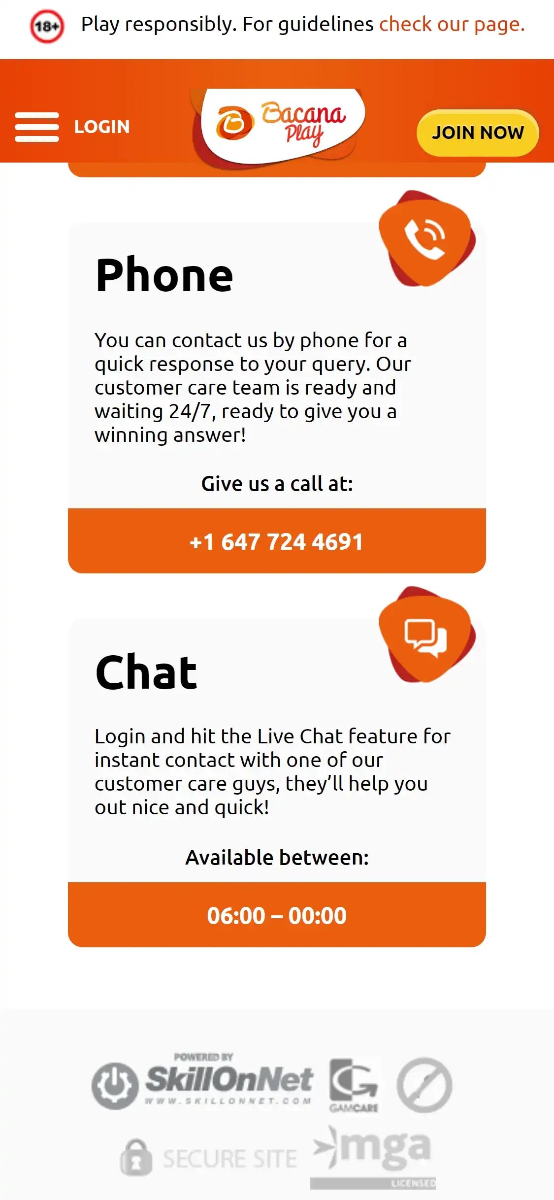 Bacanaplay Mobile Support Review