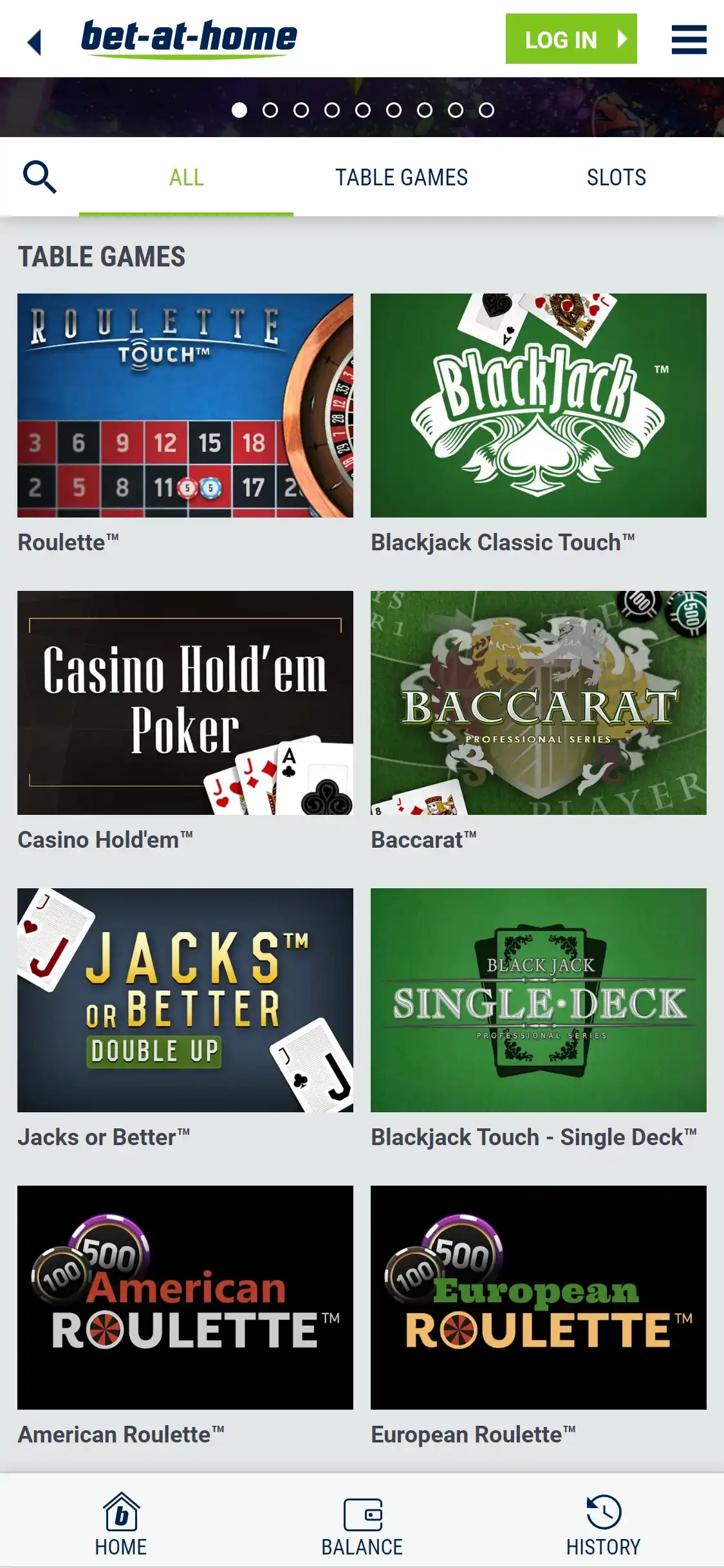 Bet at Home Casino Mobile Games Review