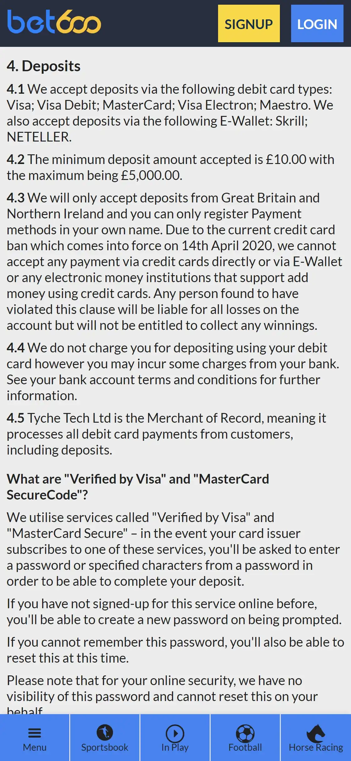 Bet 600 Casino Mobile Payment Methods Review