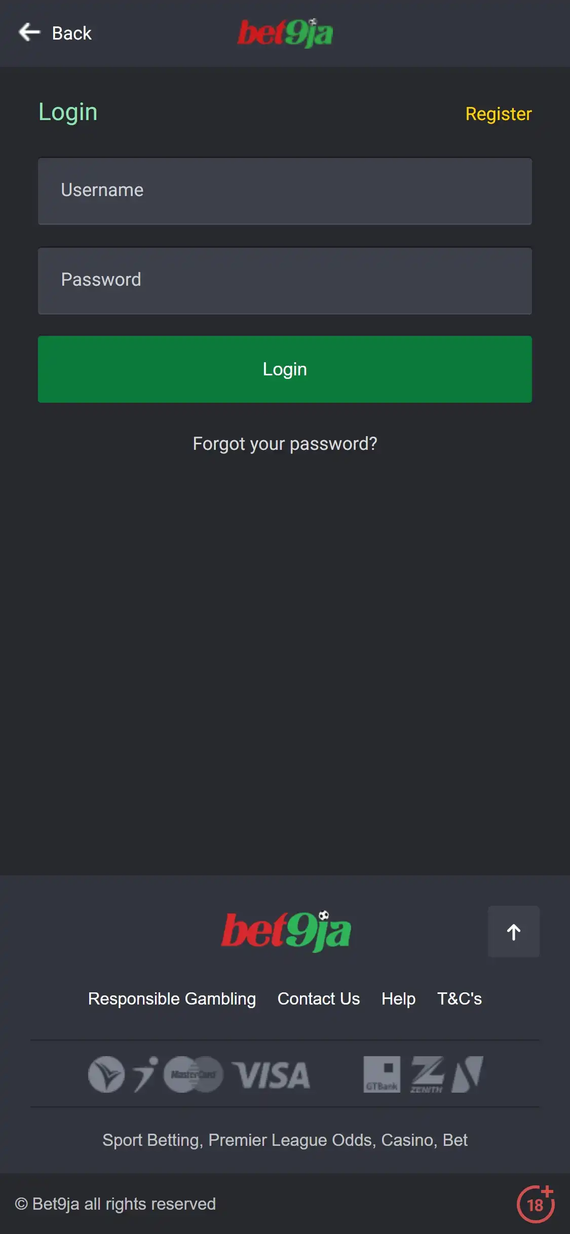 Bet9Ja Casino Mobile Login Review