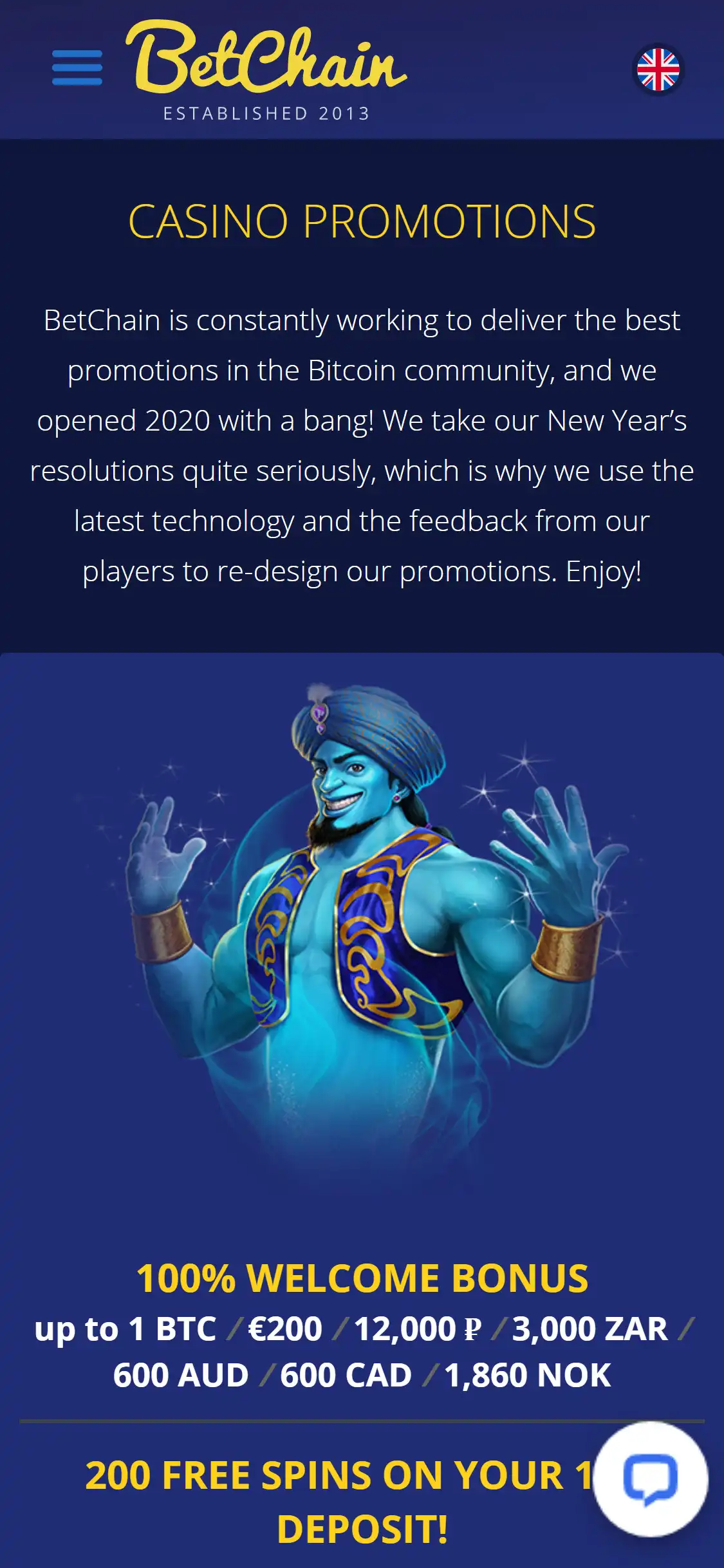 BetChain Casino Mobile No Deposit Bonus Review