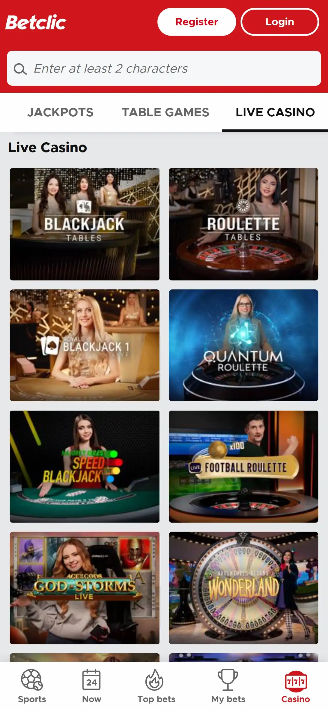 Betclic Casino Mobile Live Dealer Games Review