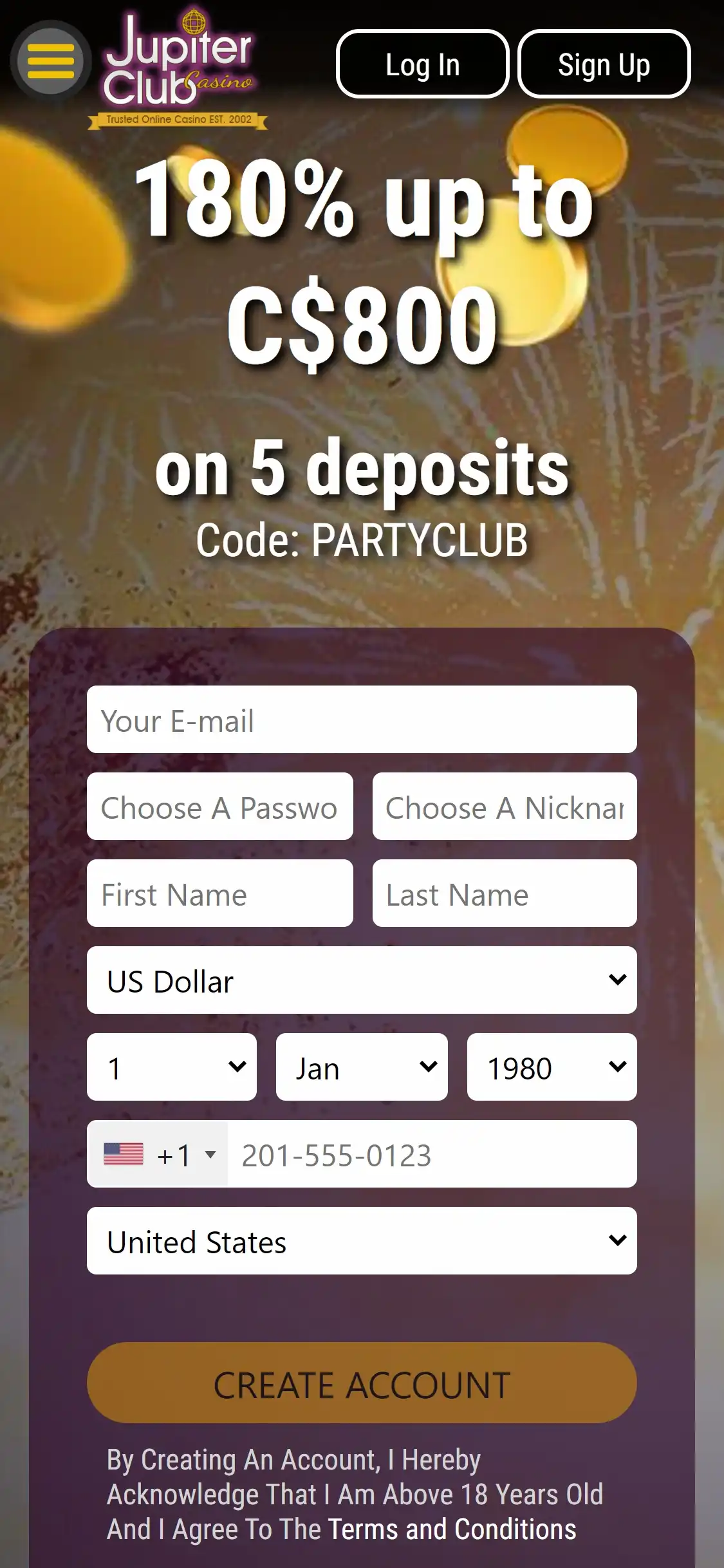 Jupiter Club Casino Mobile Review