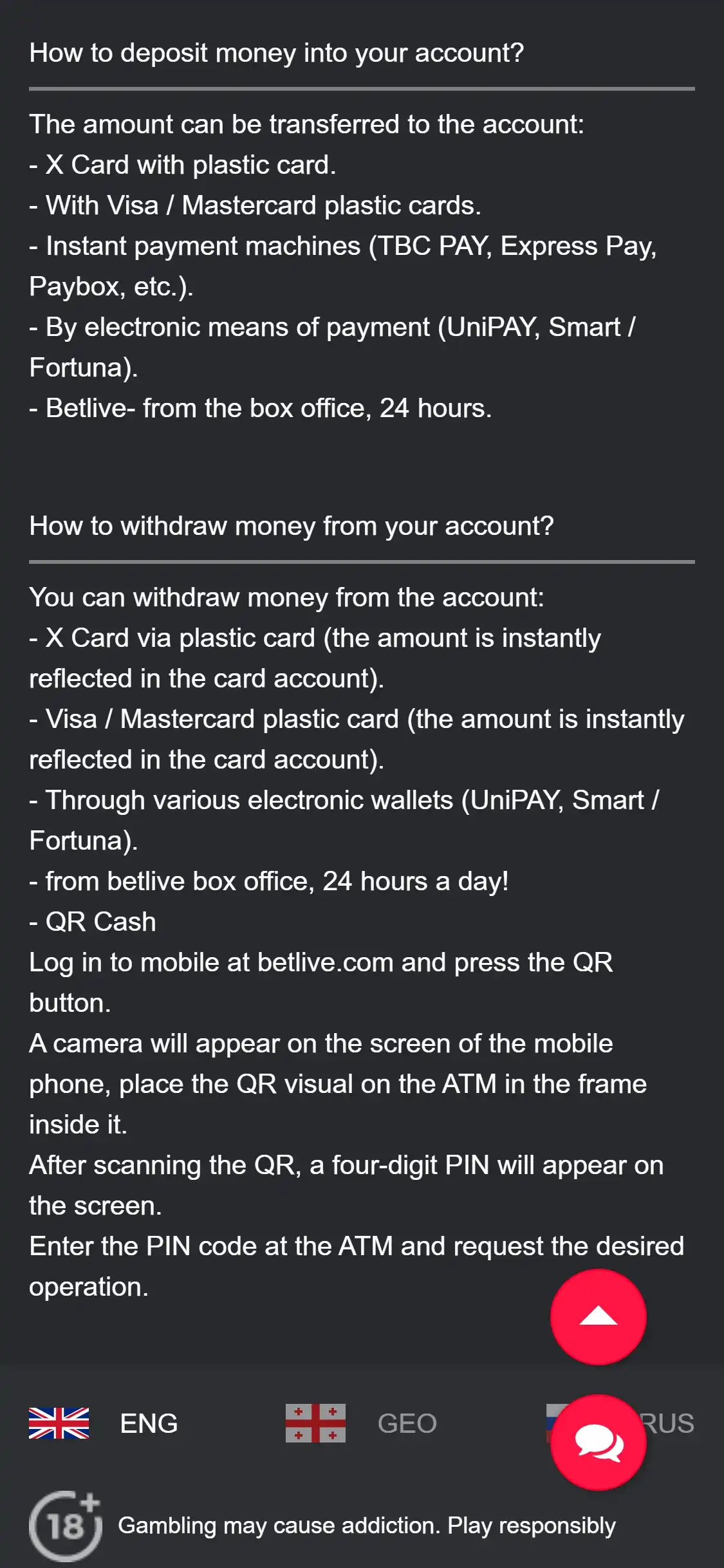 Betlive Mobile Payment Methods Review