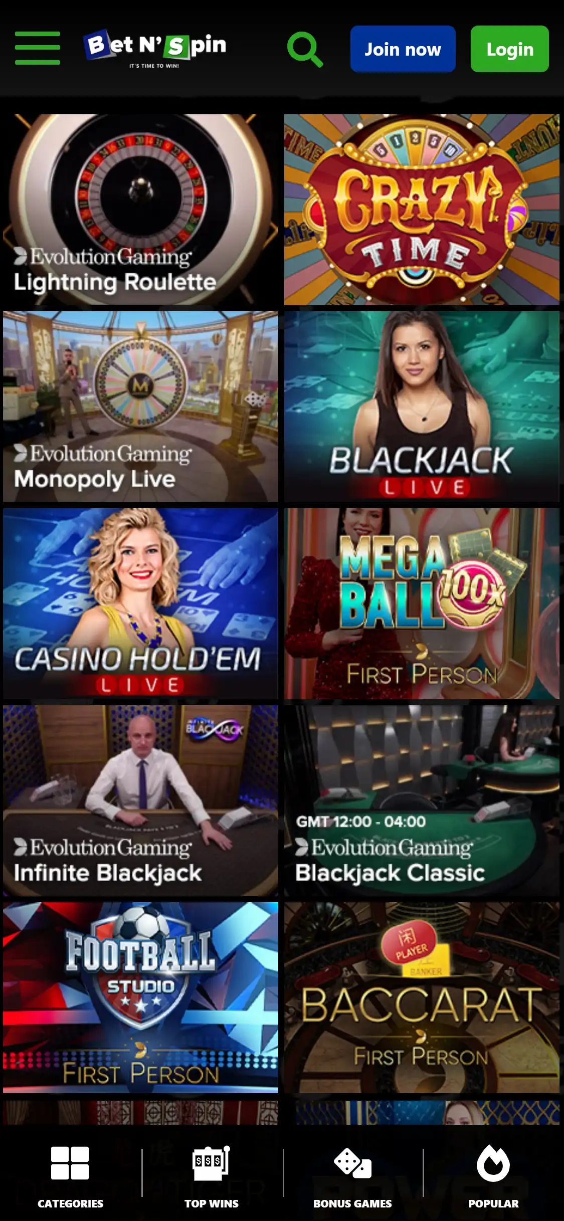 Bet N'Spin Casino Mobile Live Dealer Games Review