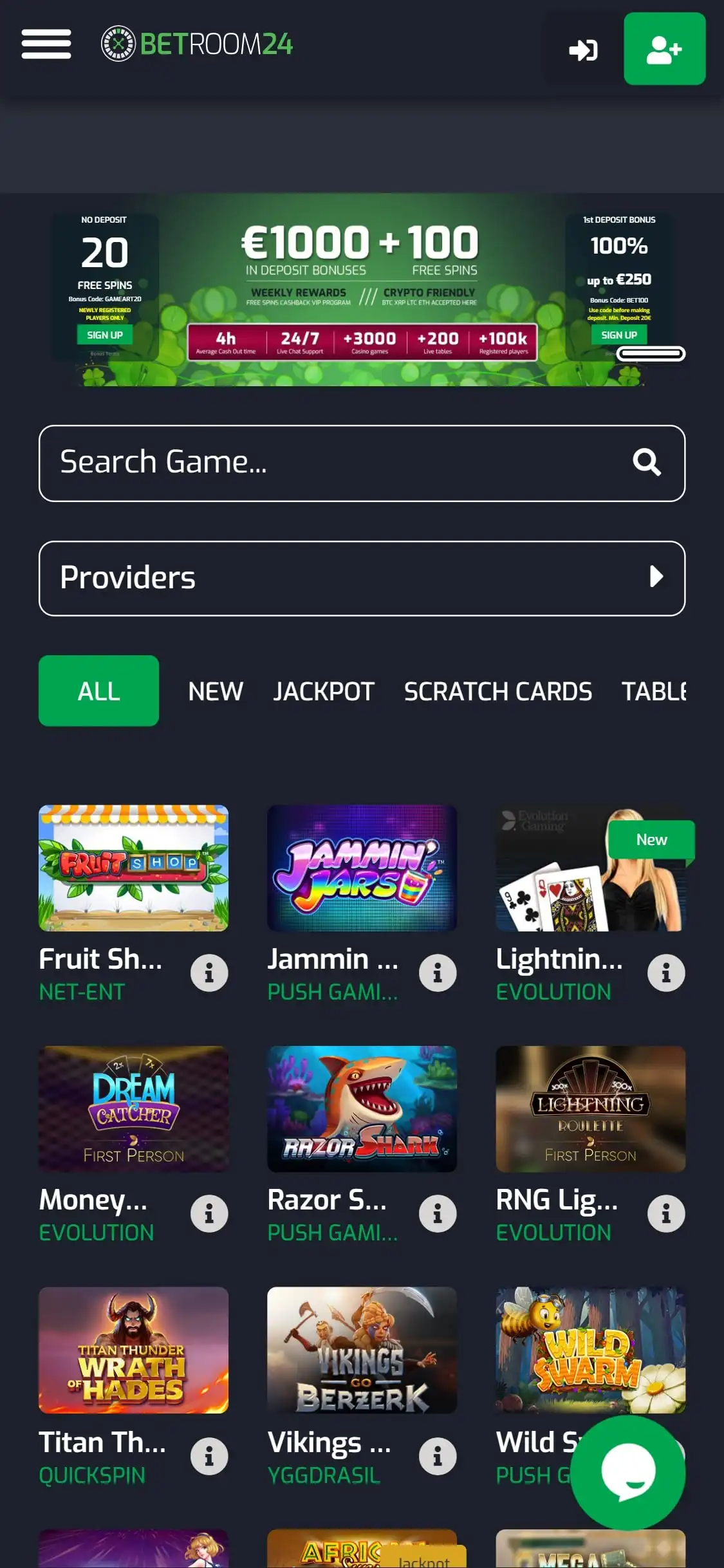 Betroom24 Casino Mobile Review
