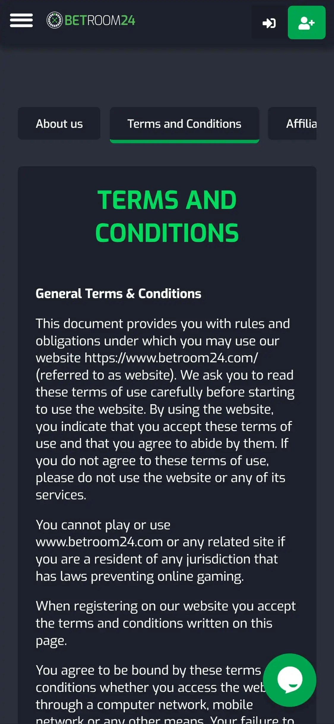 Betroom24 Casino Mobile Support Review