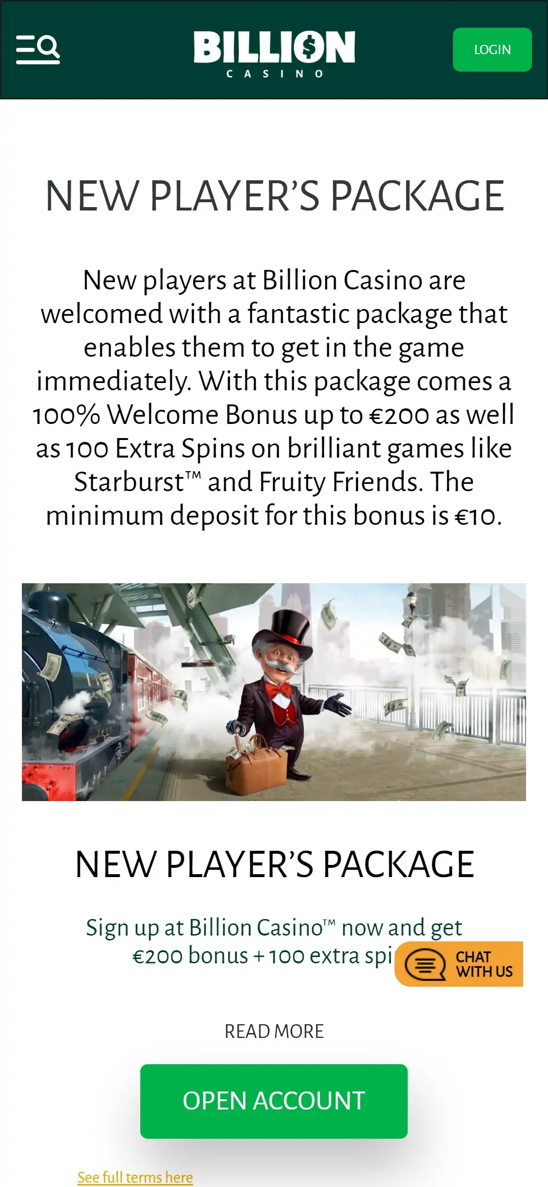 Billion Casino Mobile No Deposit Bonus Review