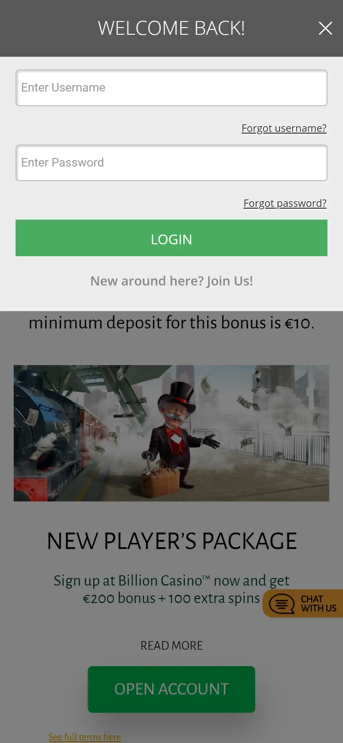 Billion Casino Mobile Login Review