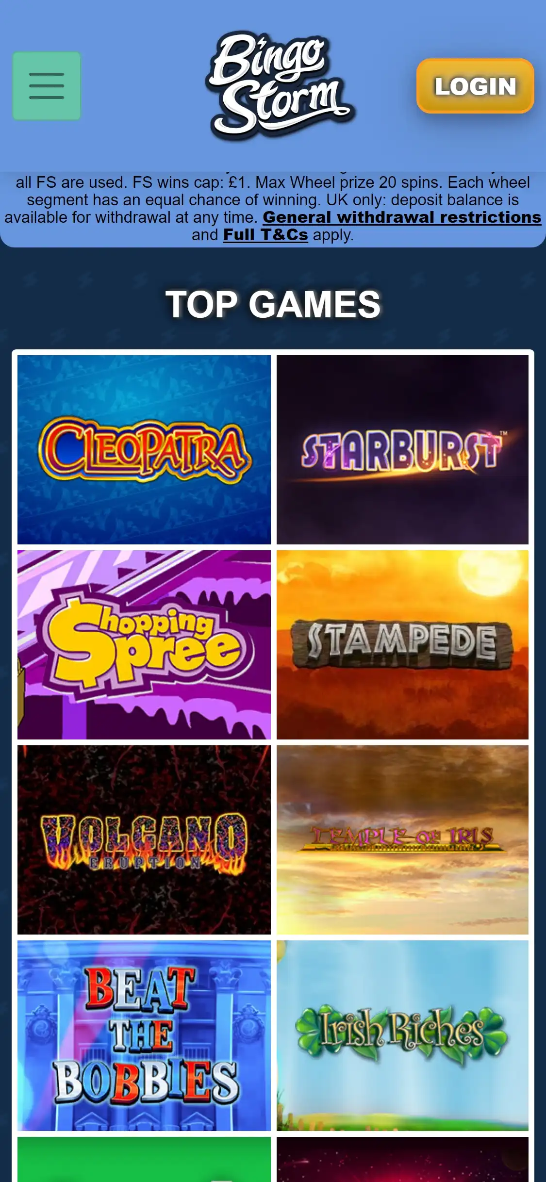Bingo Storm Casino Mobile Games Review