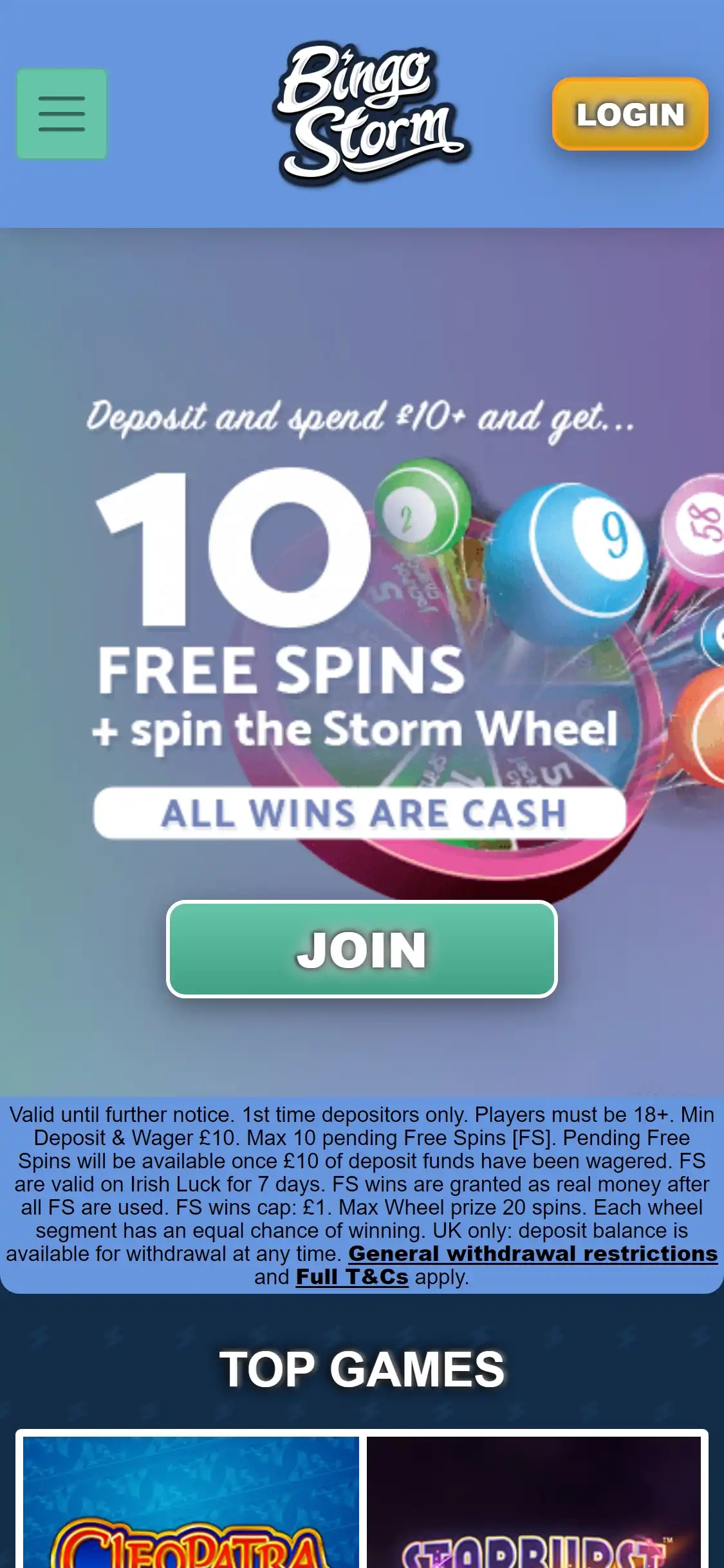 Bingo Storm Casino Mobile Review