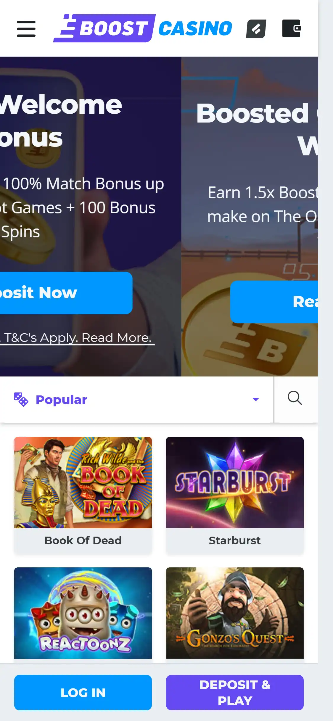 Boost Casino Mobile Review