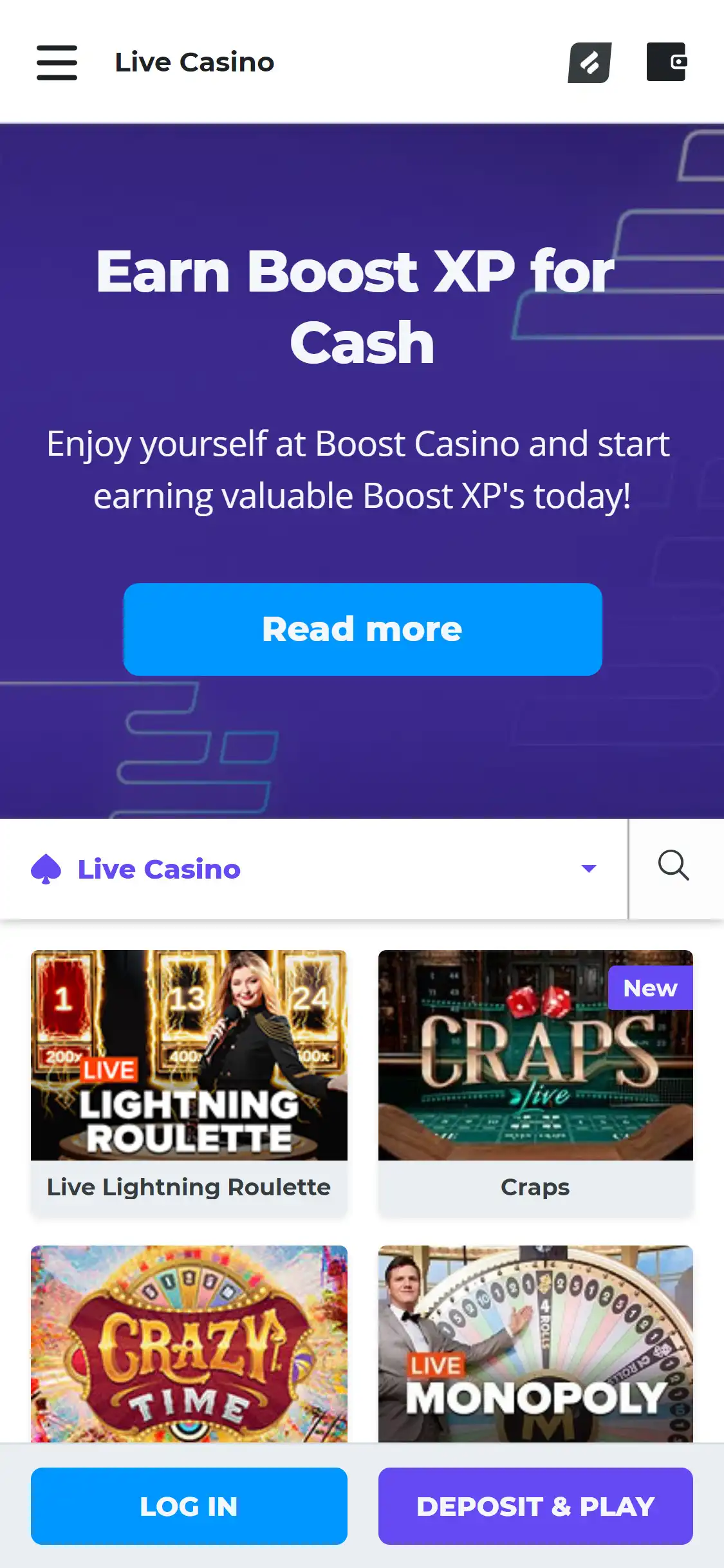 Boost Casino Mobile Live Dealer Games Review