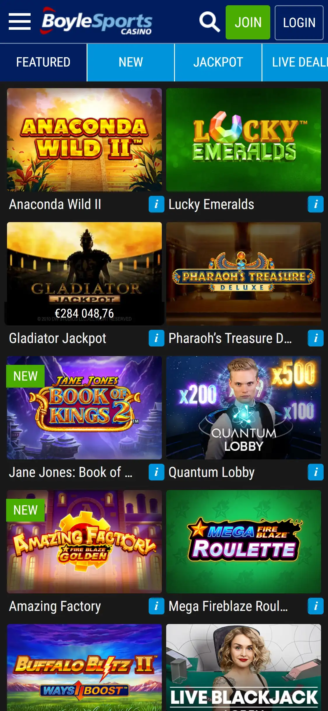 BoyleSports Casino Mobile Games Review