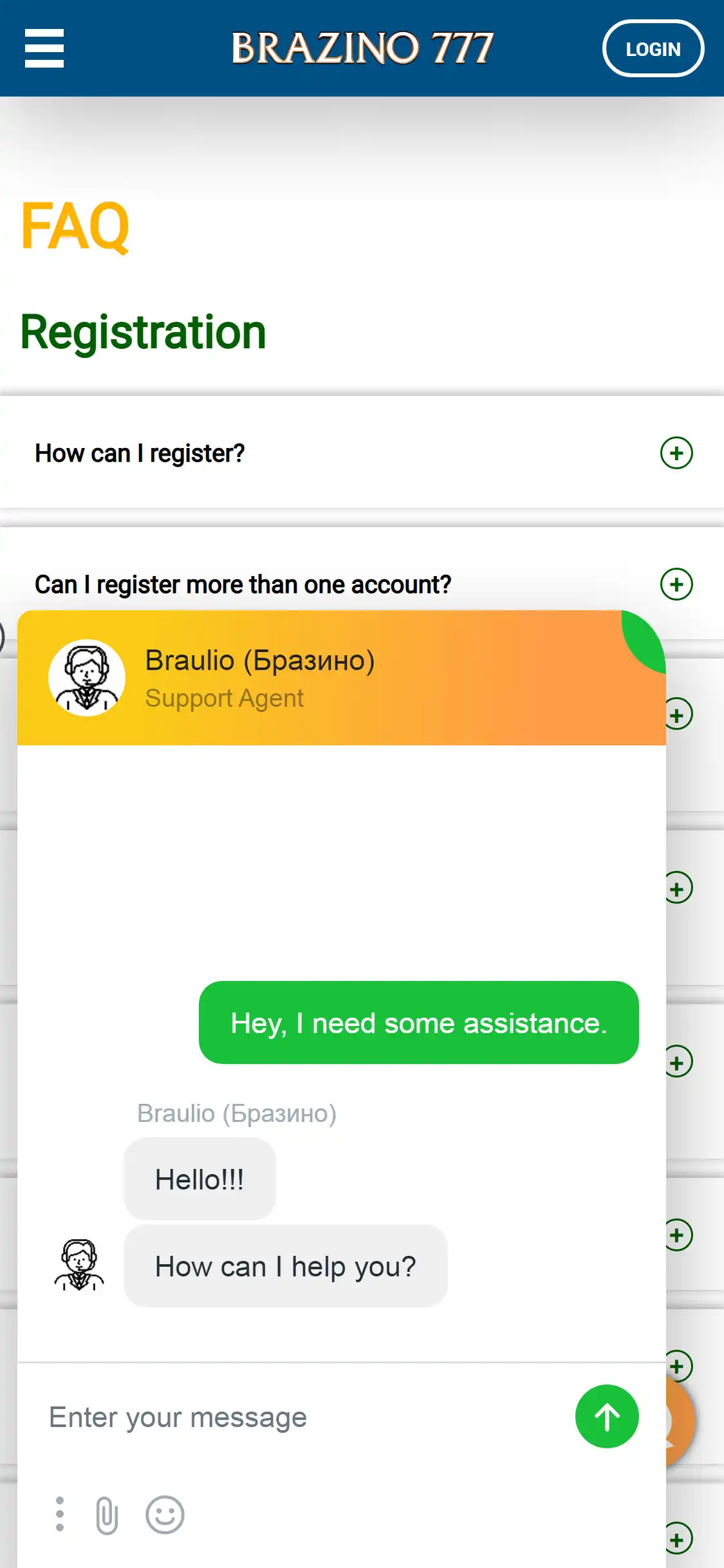 Brazino777 Casino Mobile Support Review