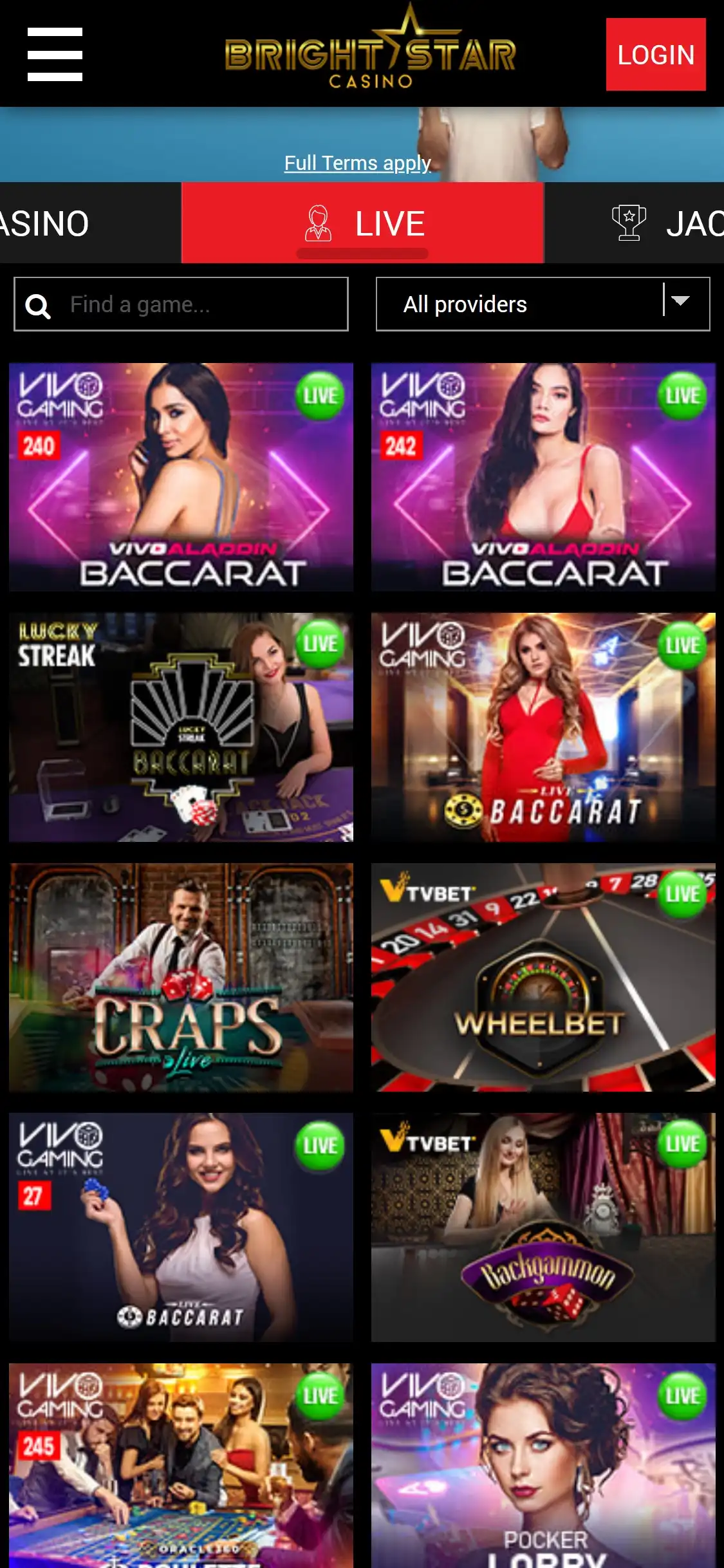 MogoBet Casino Mobile Live Dealer Games Review