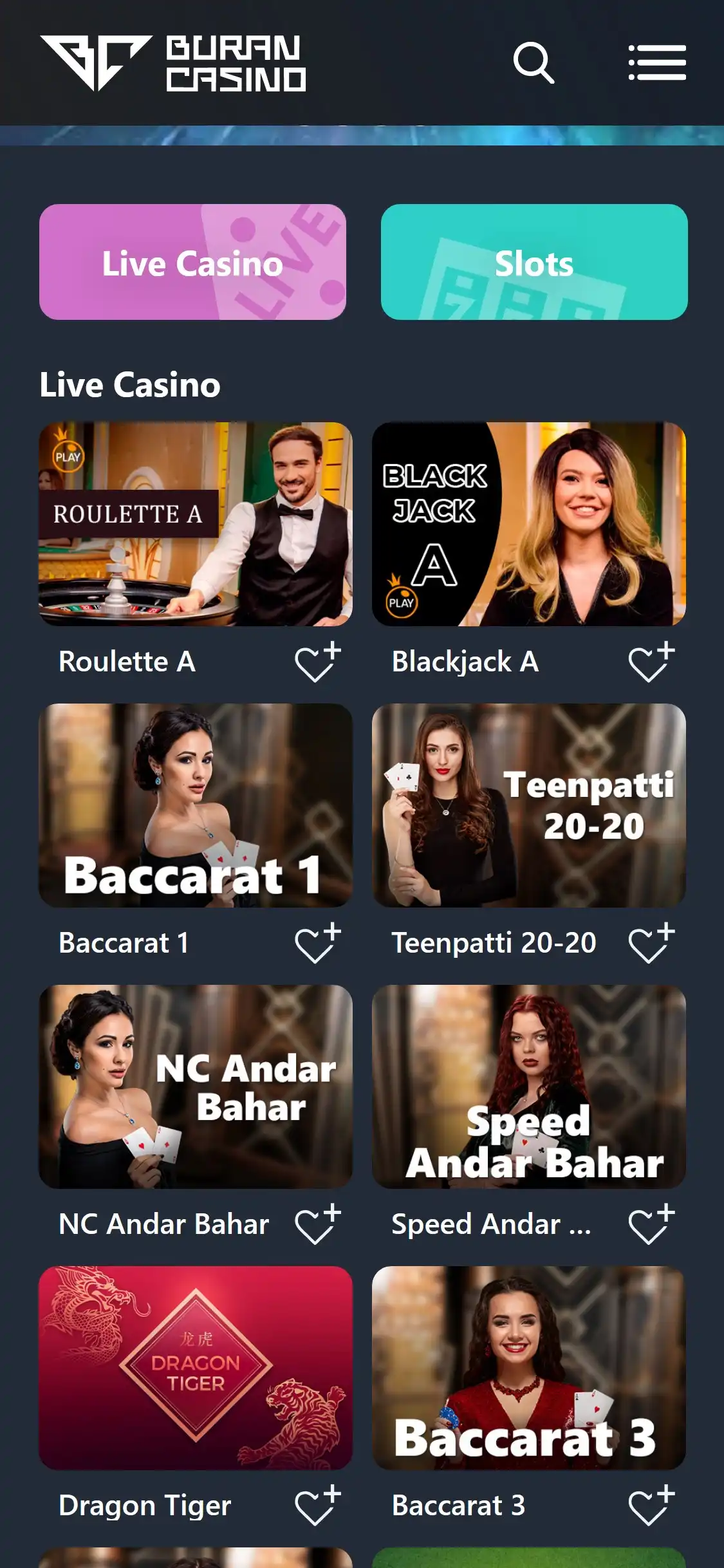 BuranCasino Mobile Live Dealer Games Review