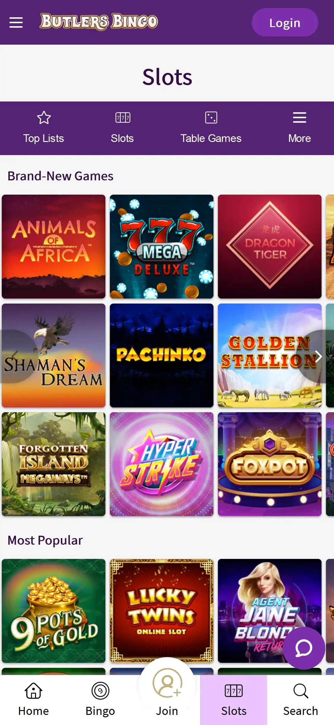 Butlers Bingo Casino Mobile Games Review