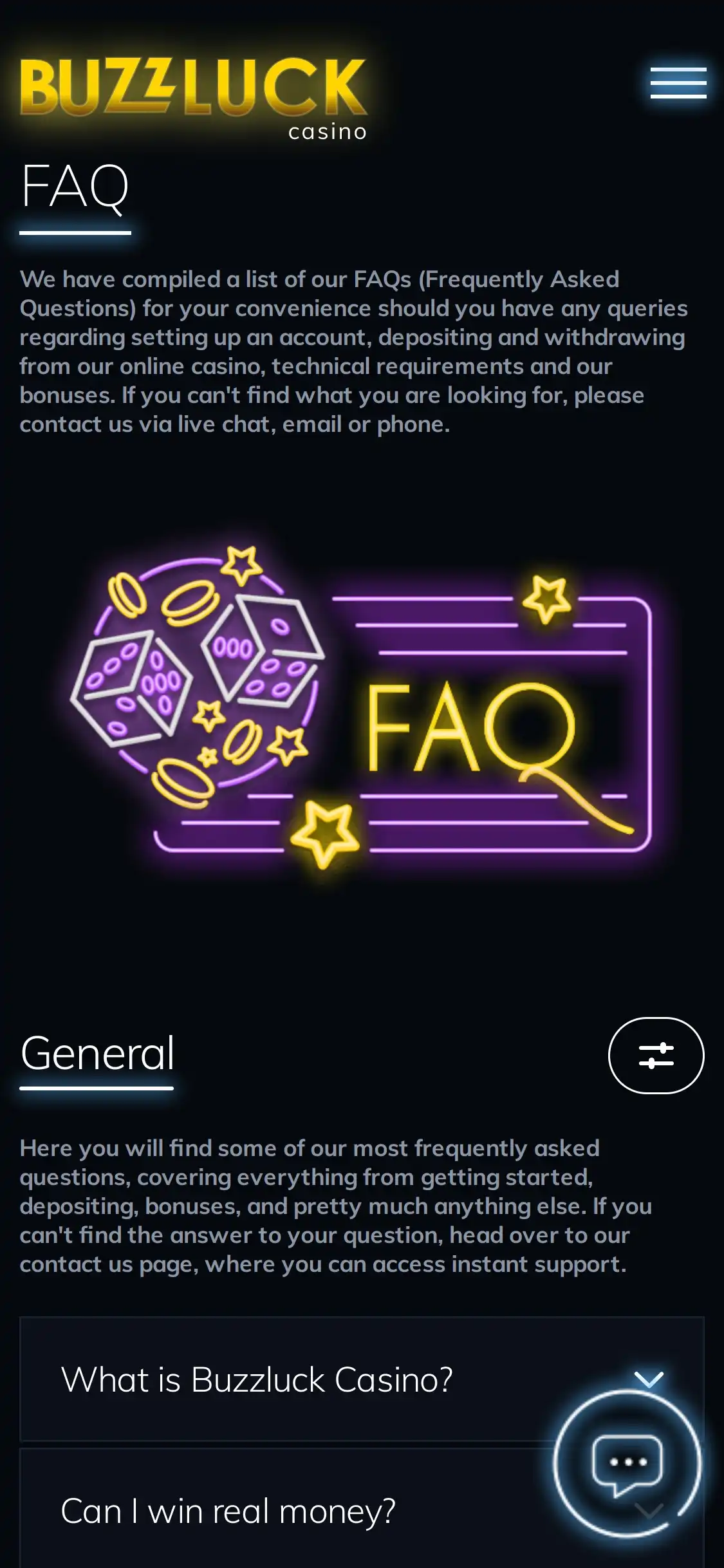 Buzz Luck Casino Mobile Support Review