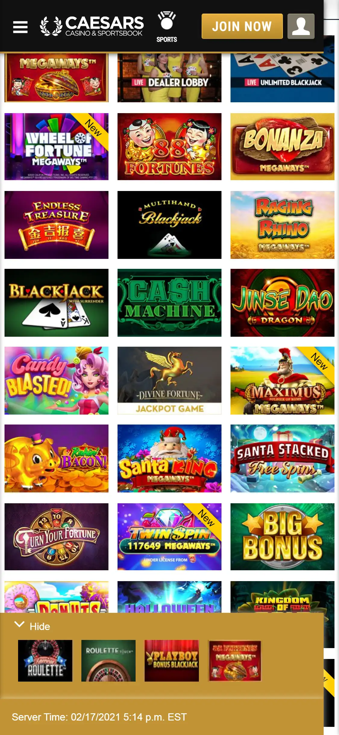 Caesars Casino Mobile Games Review