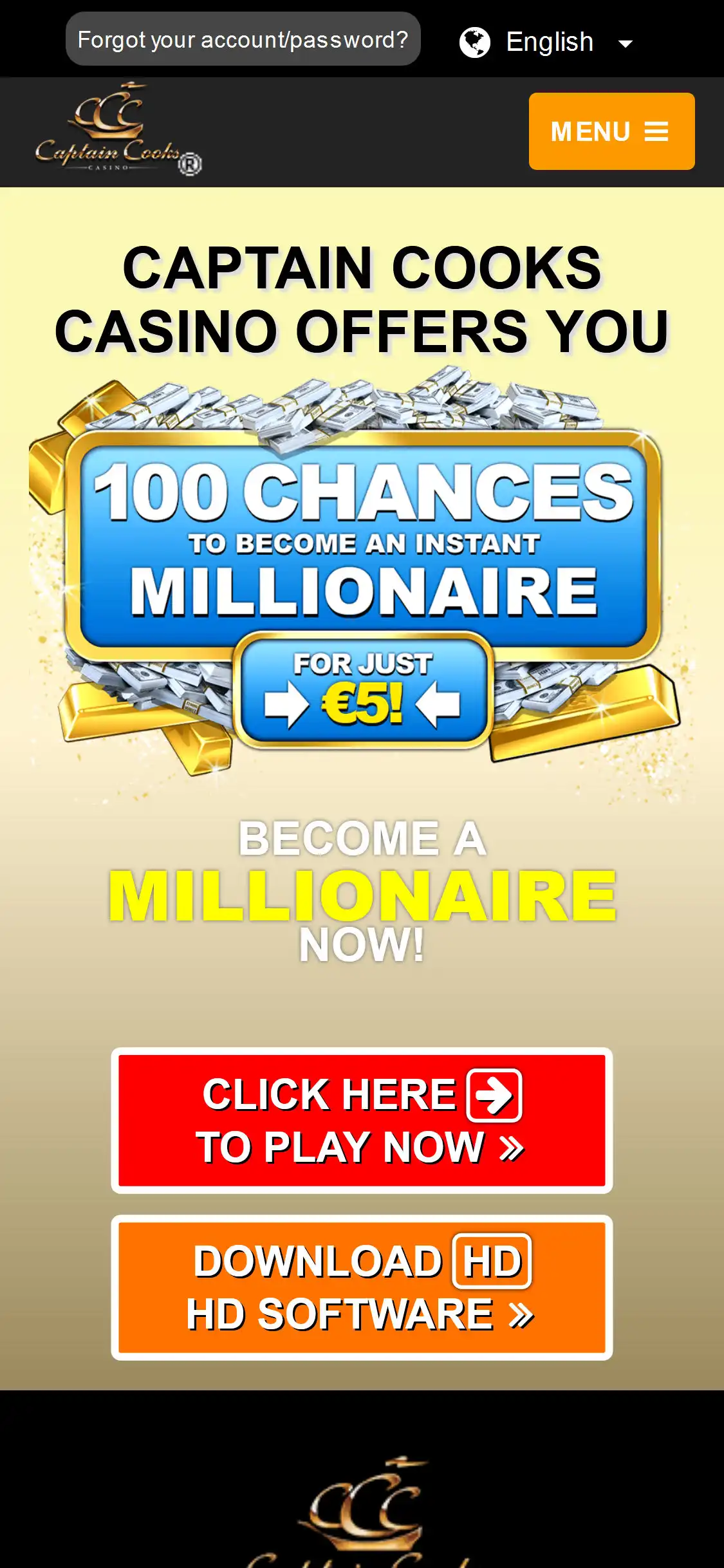Captain Cooks EU Casino Mobile No Deposit Bonus Review