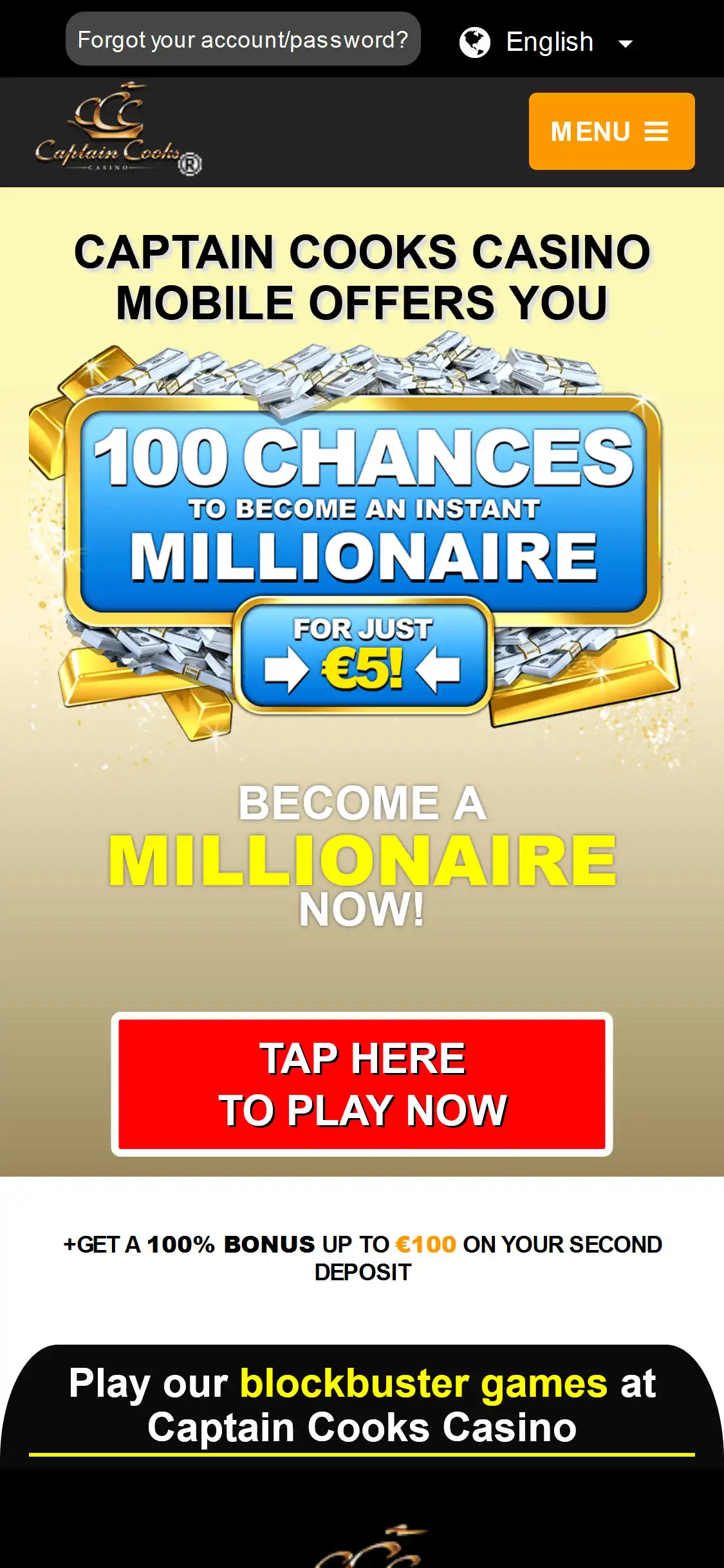 Captain Cooks EU Casino Mobile Review