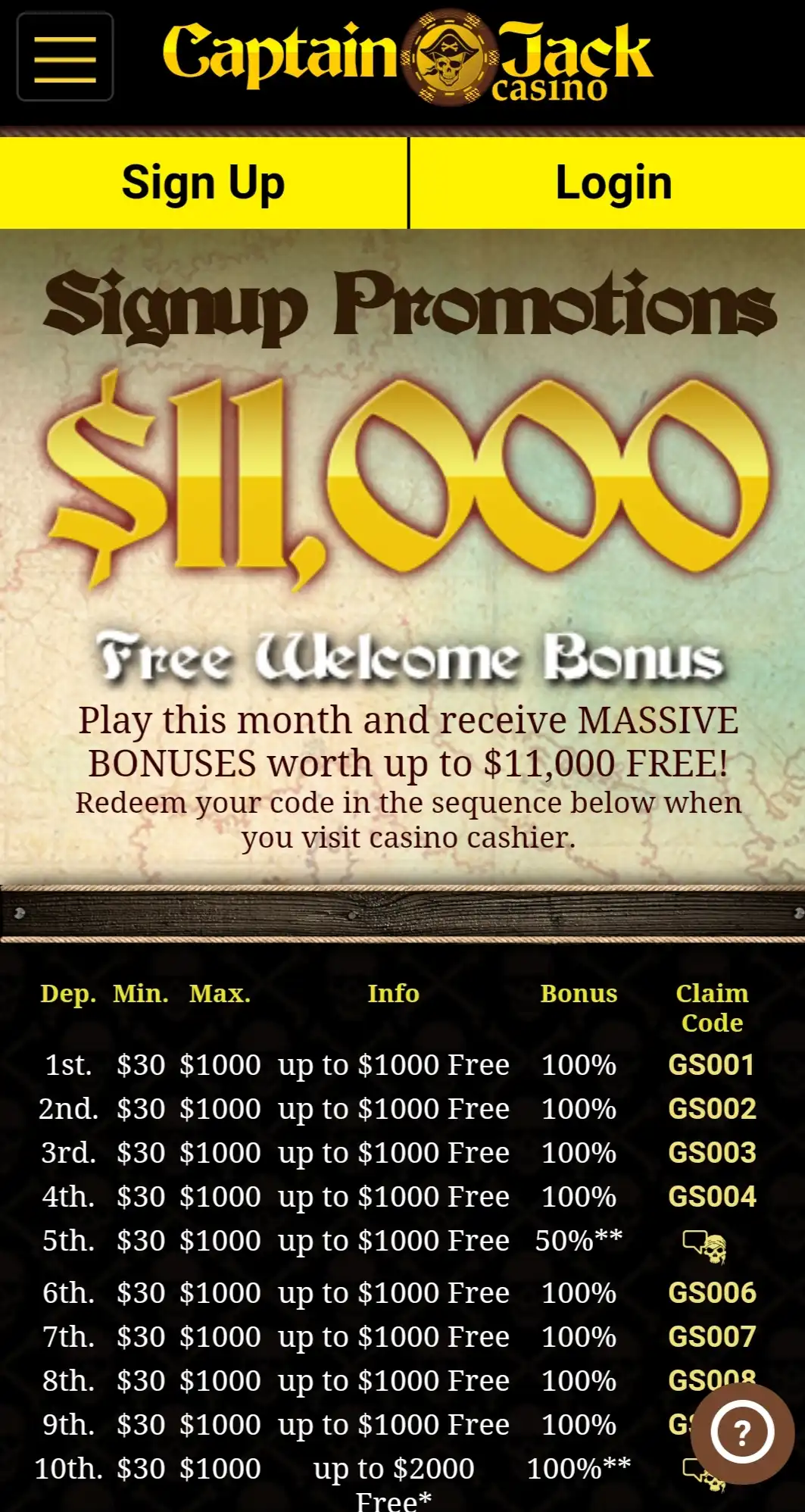 Captain Jack Casino Mobile No Deposit Bonus Review