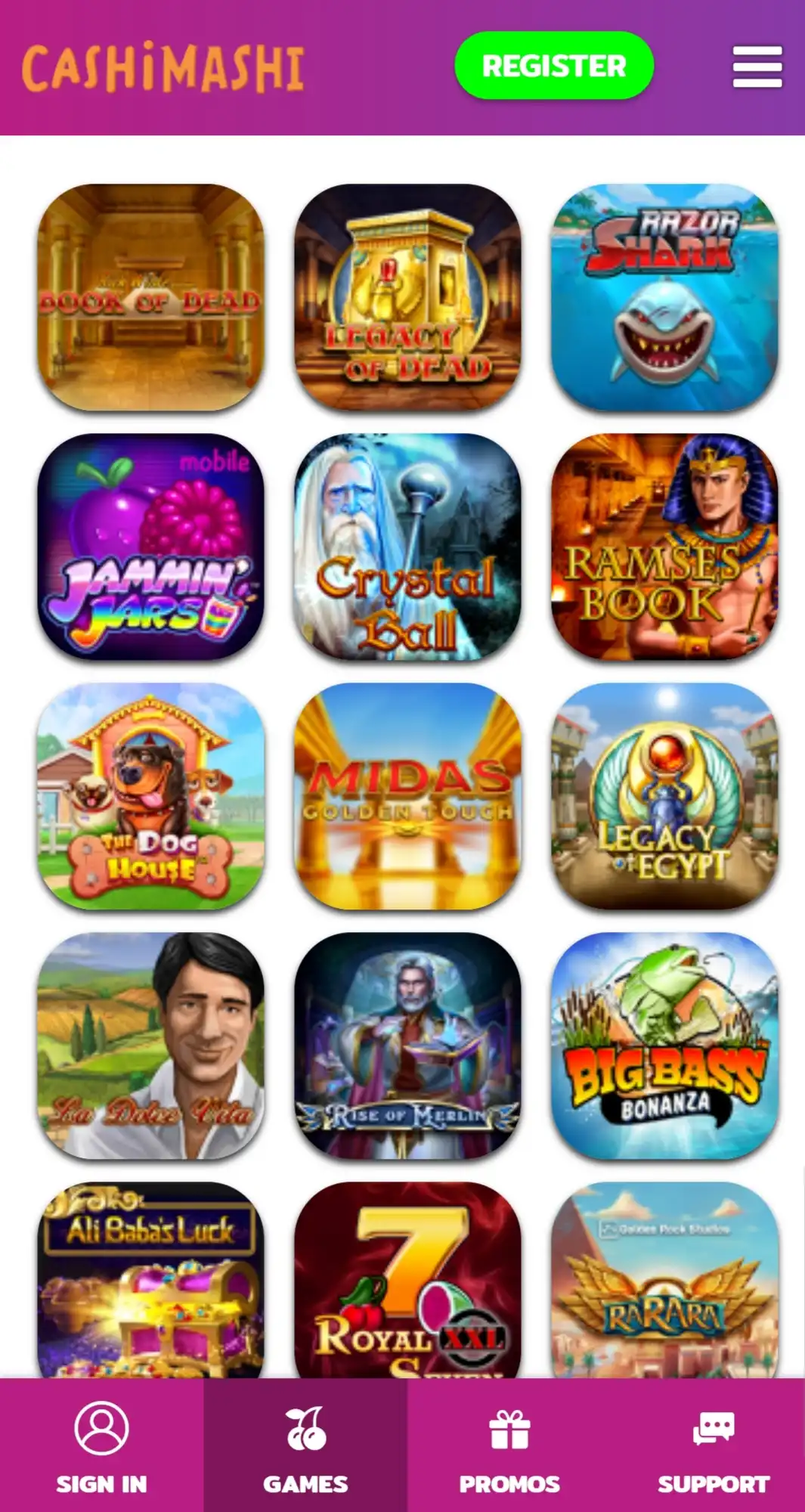 CashiMashi Casino Mobile Games Review