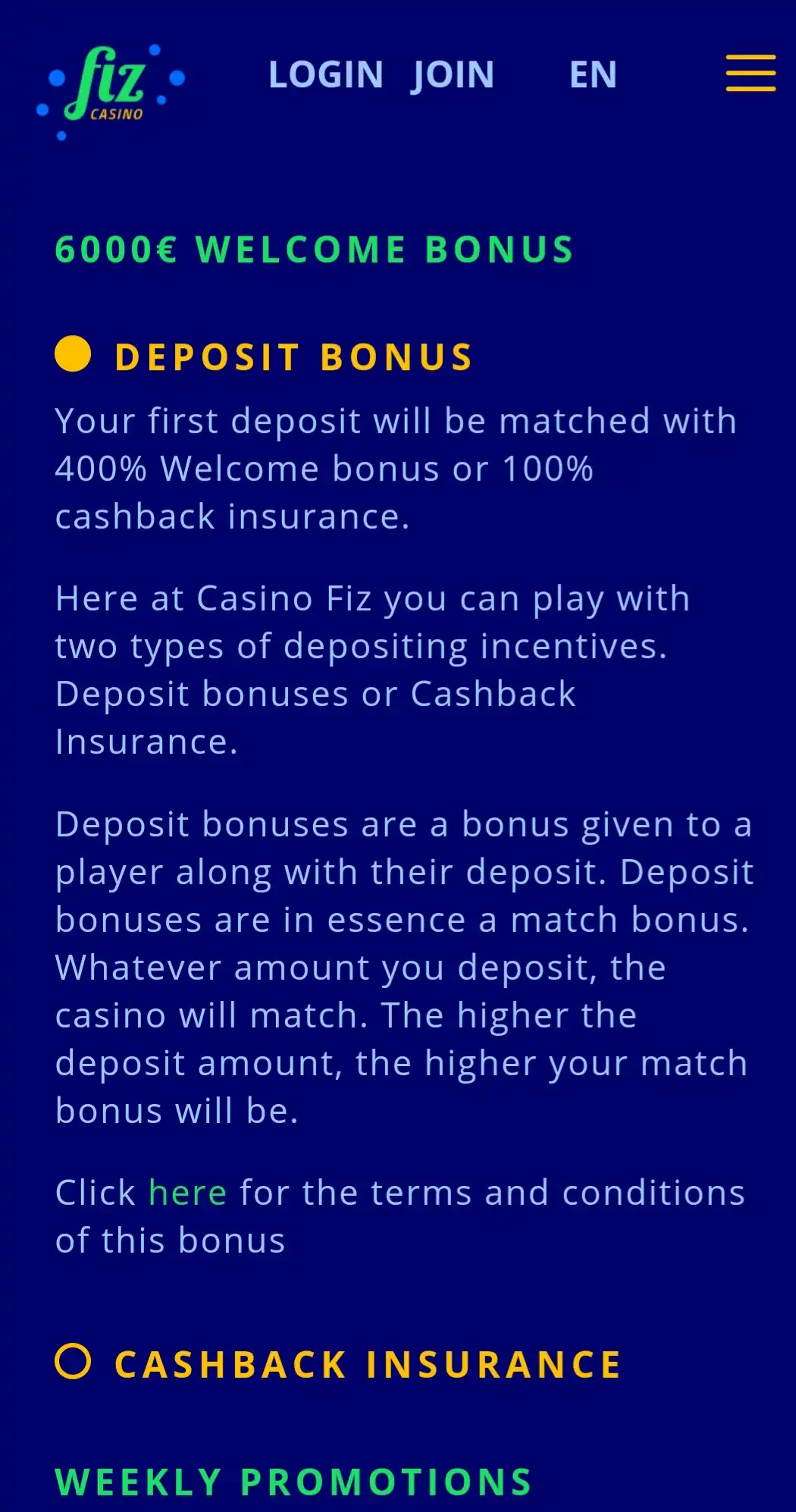 Casino Fiz Mobile No Deposit Bonus Review