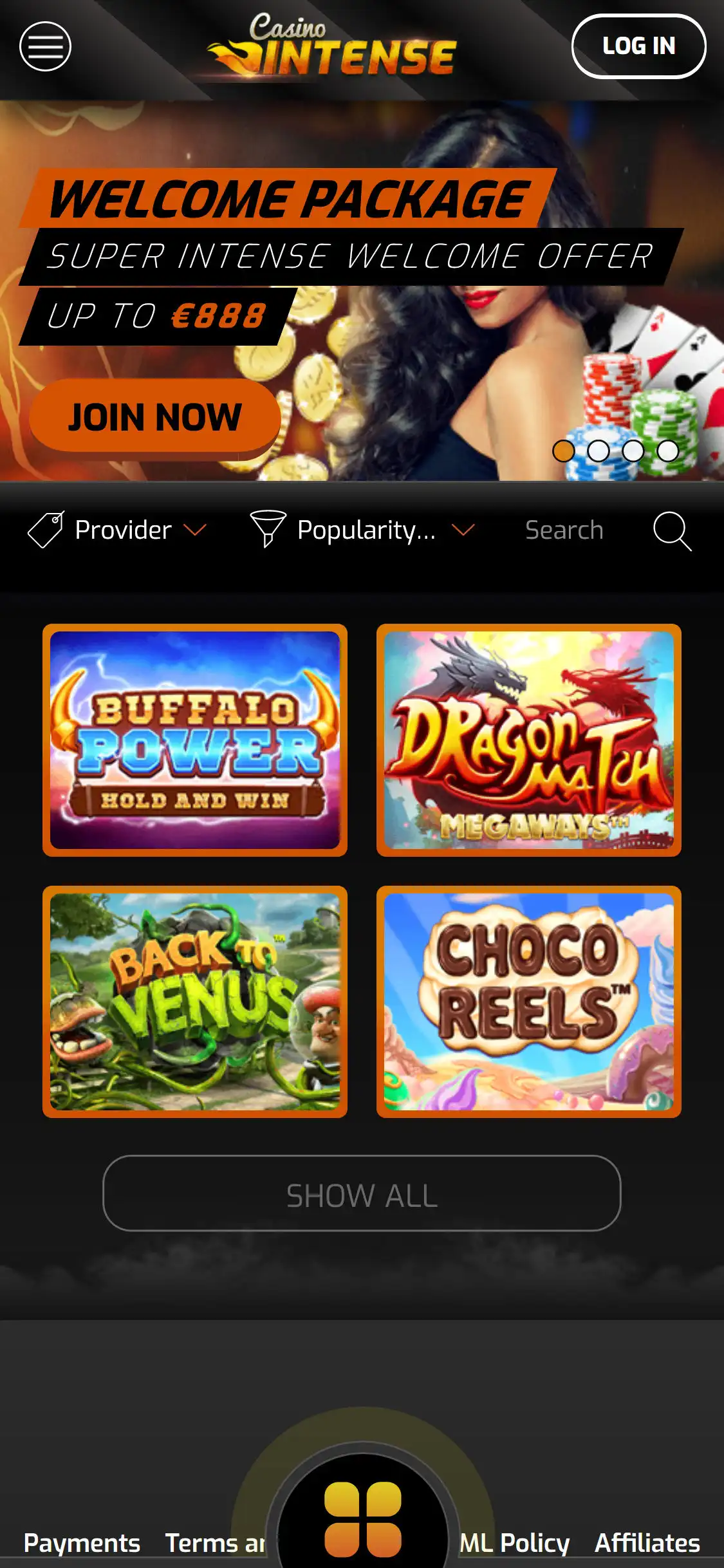 Casino Intense Mobile Review
