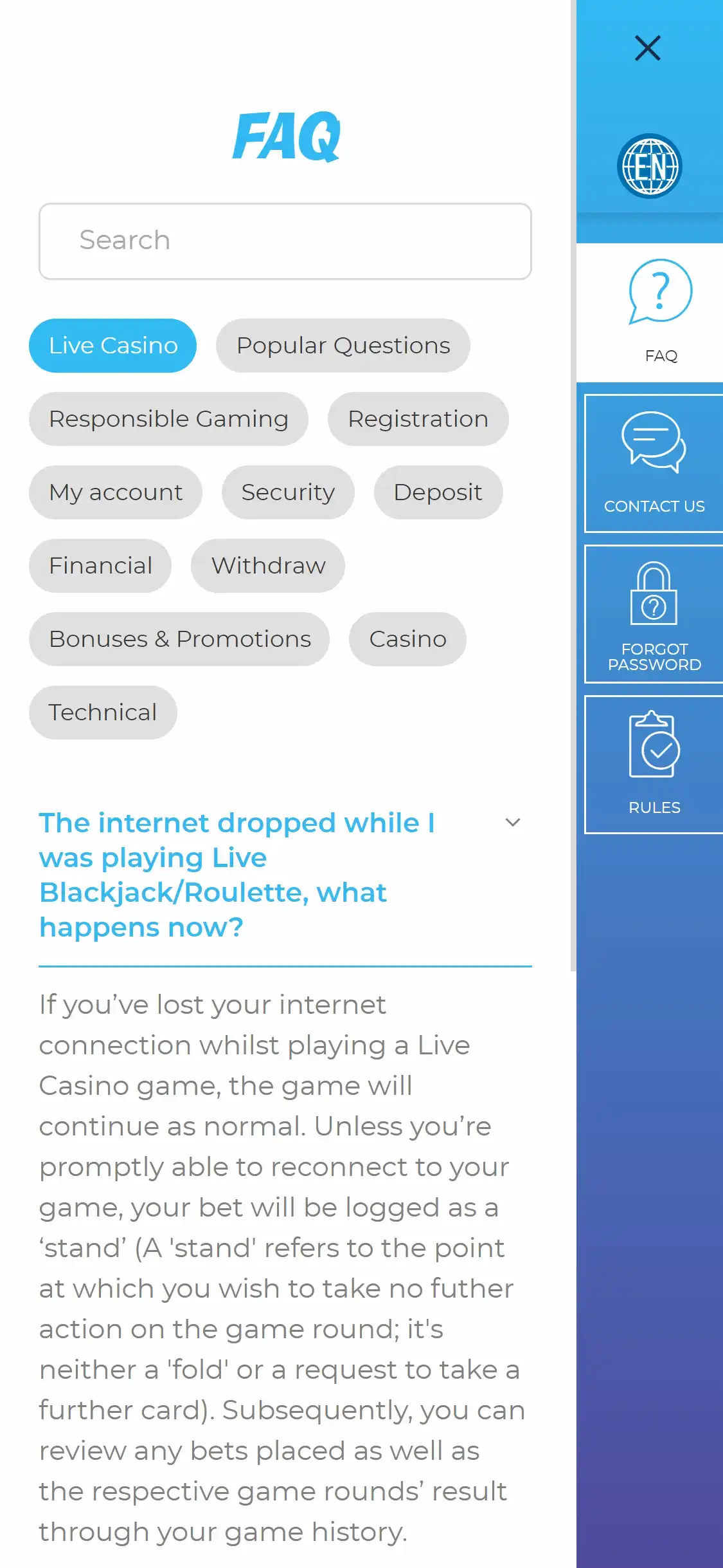 Casino Joy Mobile Support Review