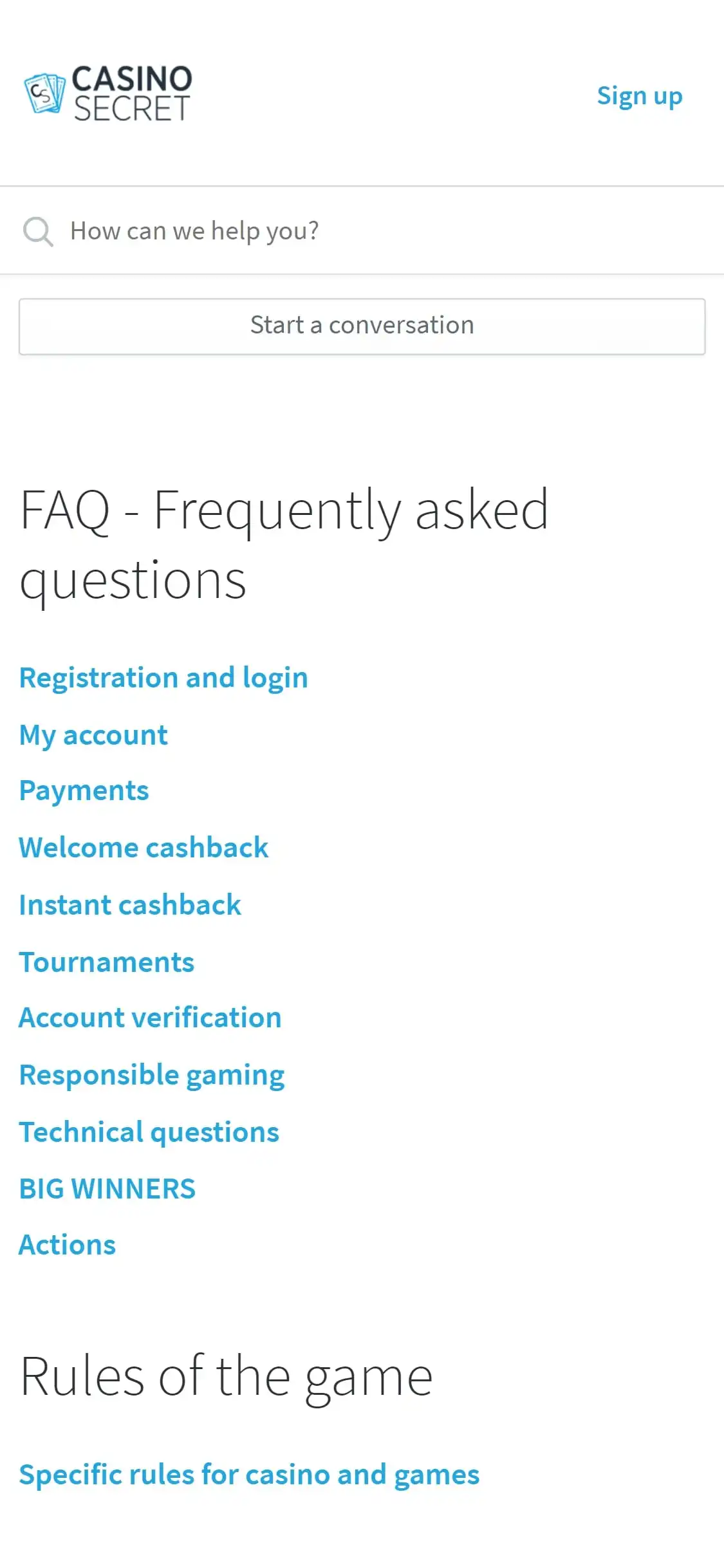 Casino Secret Mobile Support Review