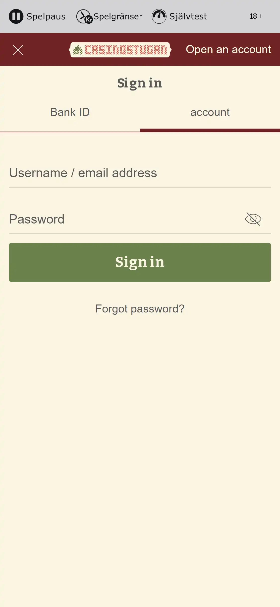 Casinostugan Mobile Login Review