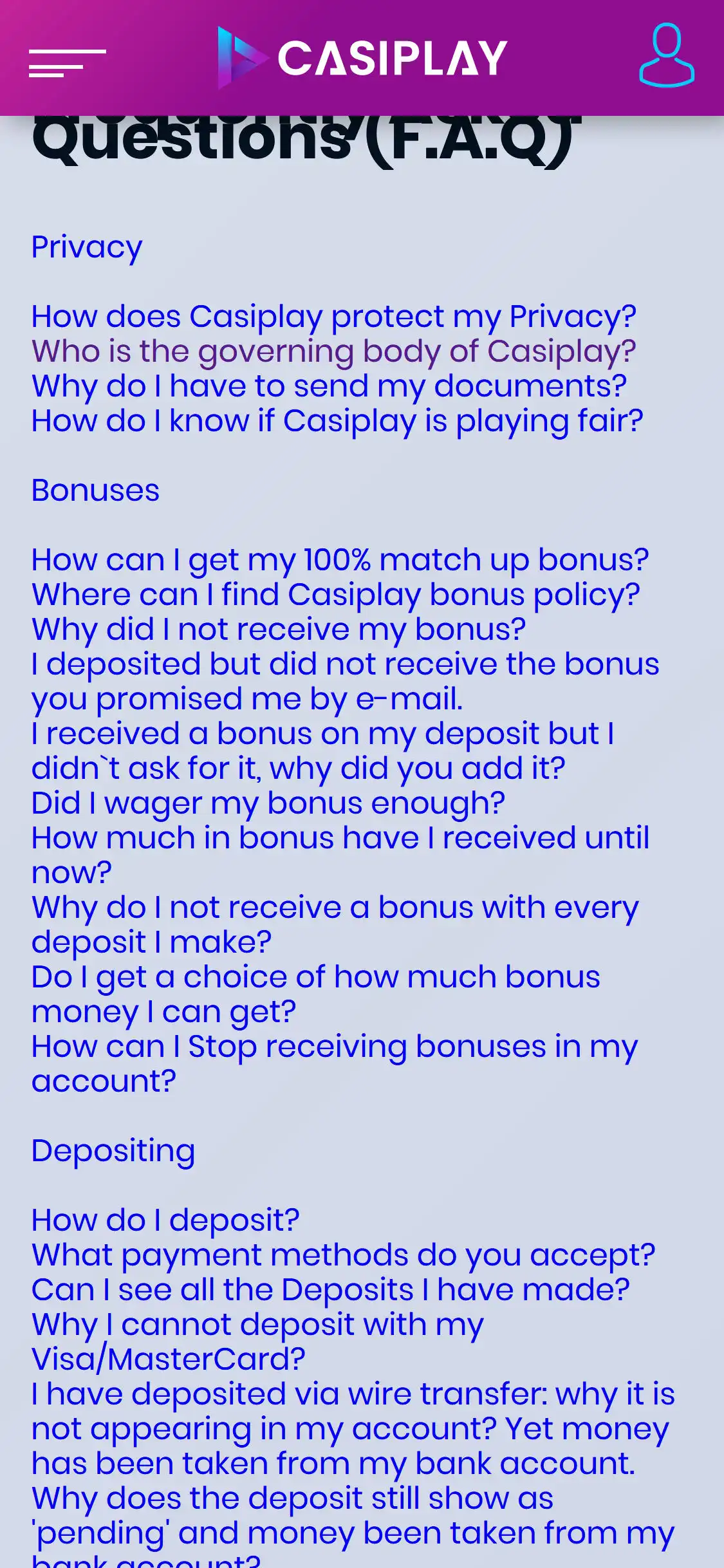 Casiplay Casino Mobile Support Review
