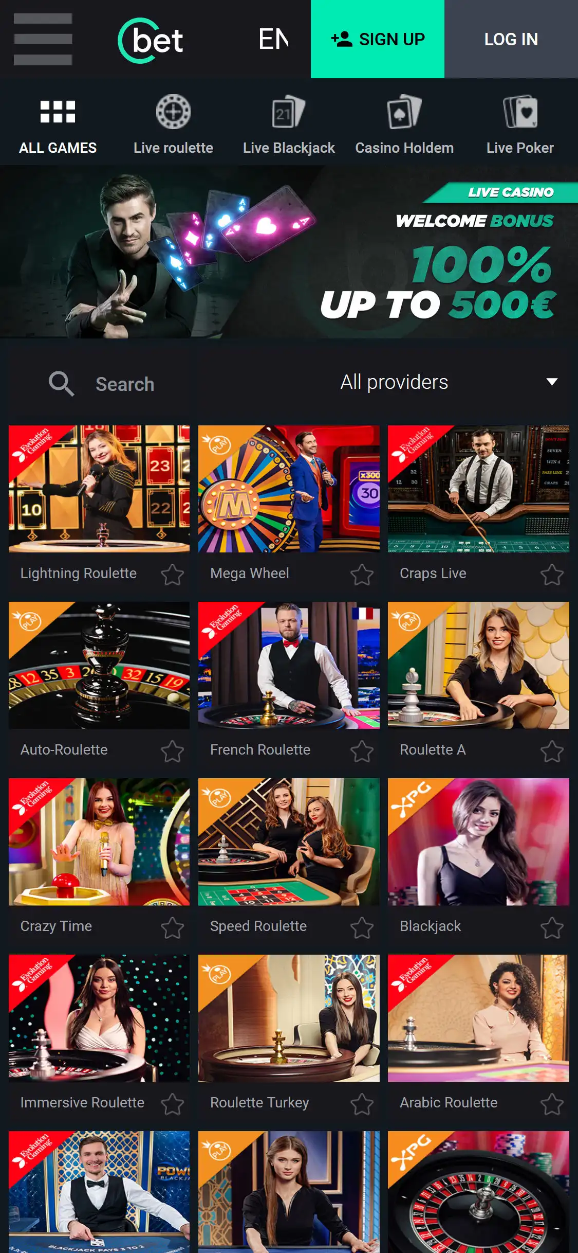 Cbet Casino Mobile Live Dealer Games Review